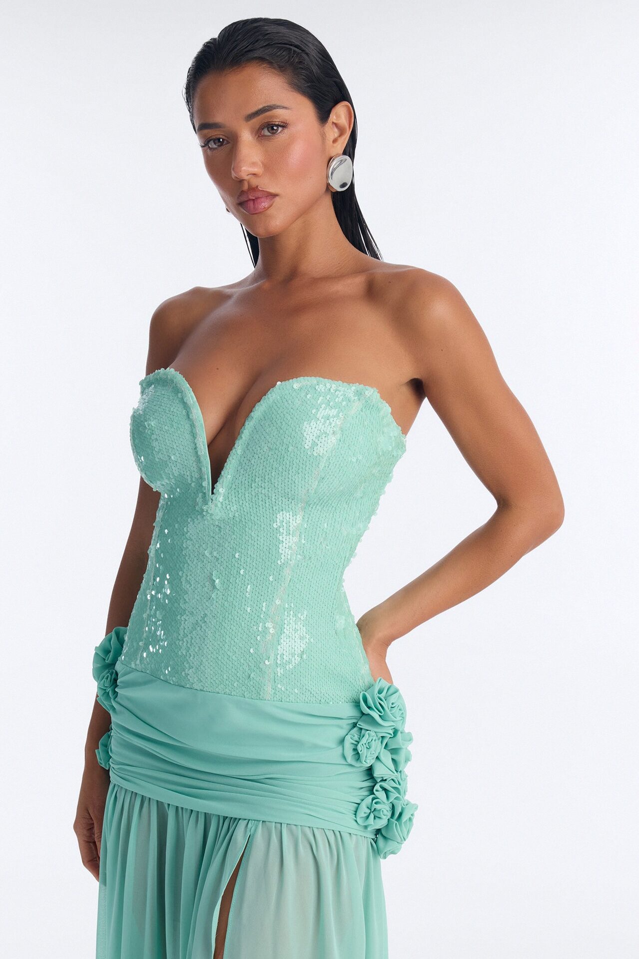 Seaside Sequin Maxi Dress - Mint