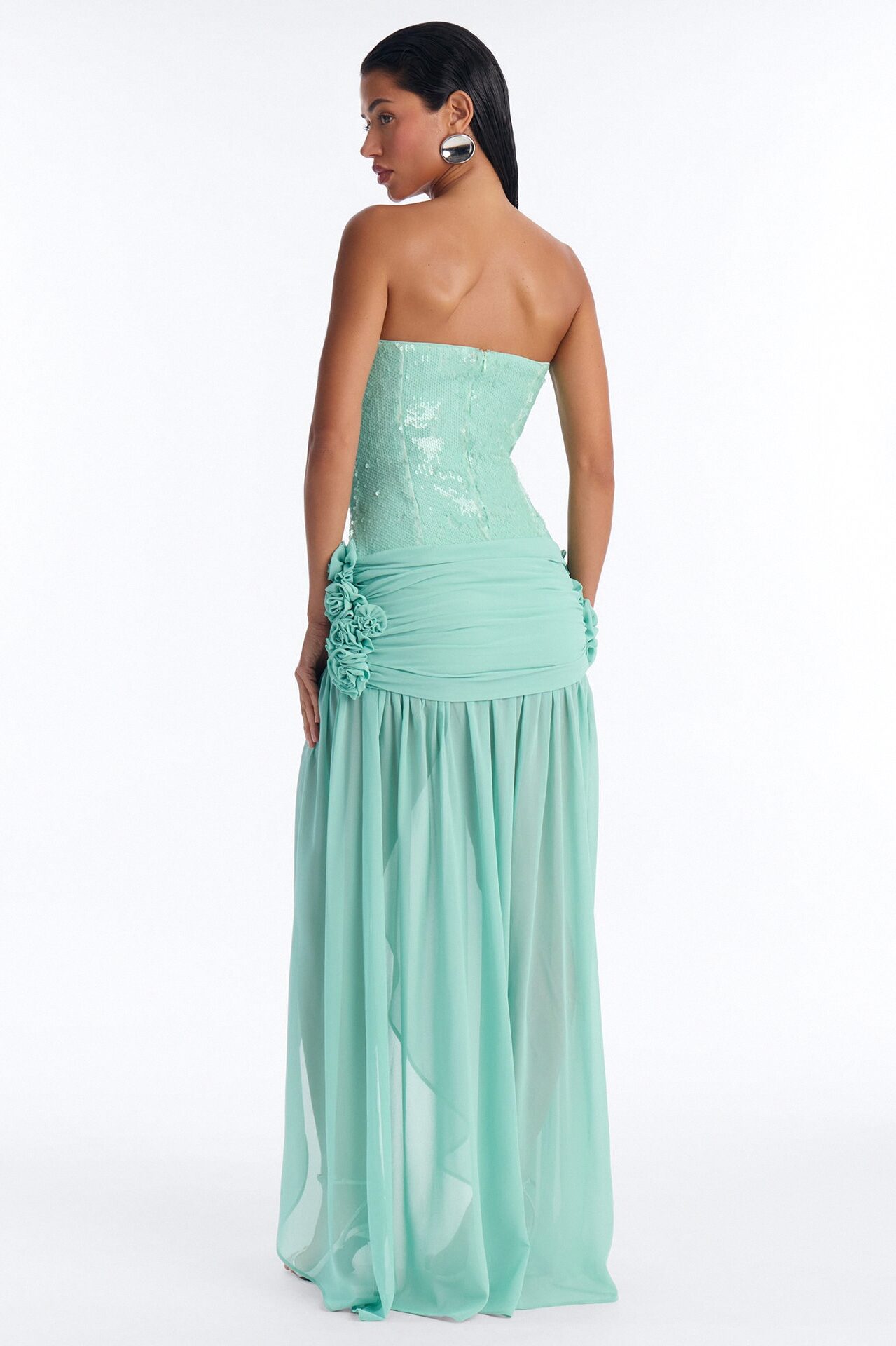 Seaside Sequin Maxi Dress - Mint