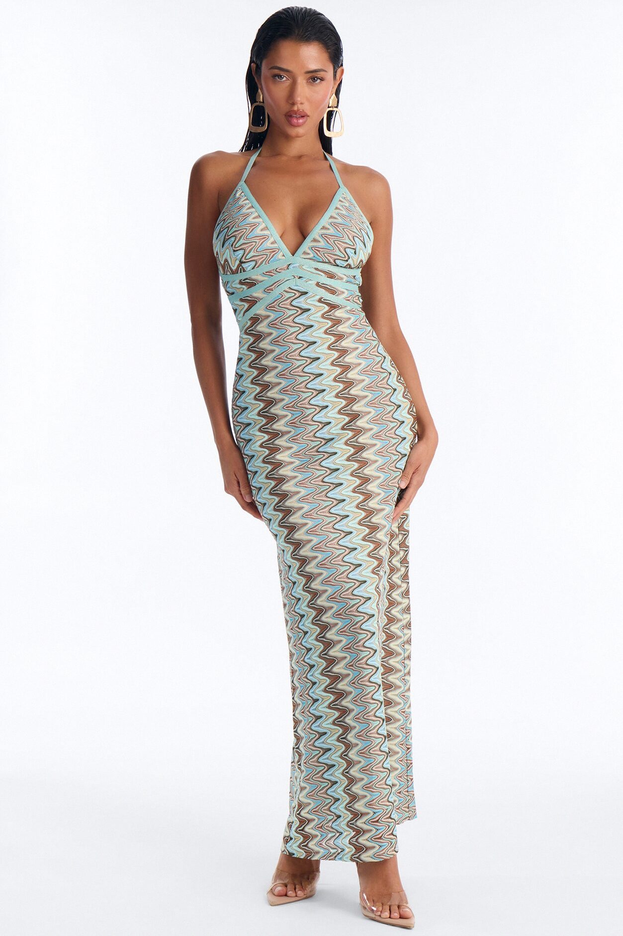 Vacation Vibes Only Crochet Maxi Dress - Blue