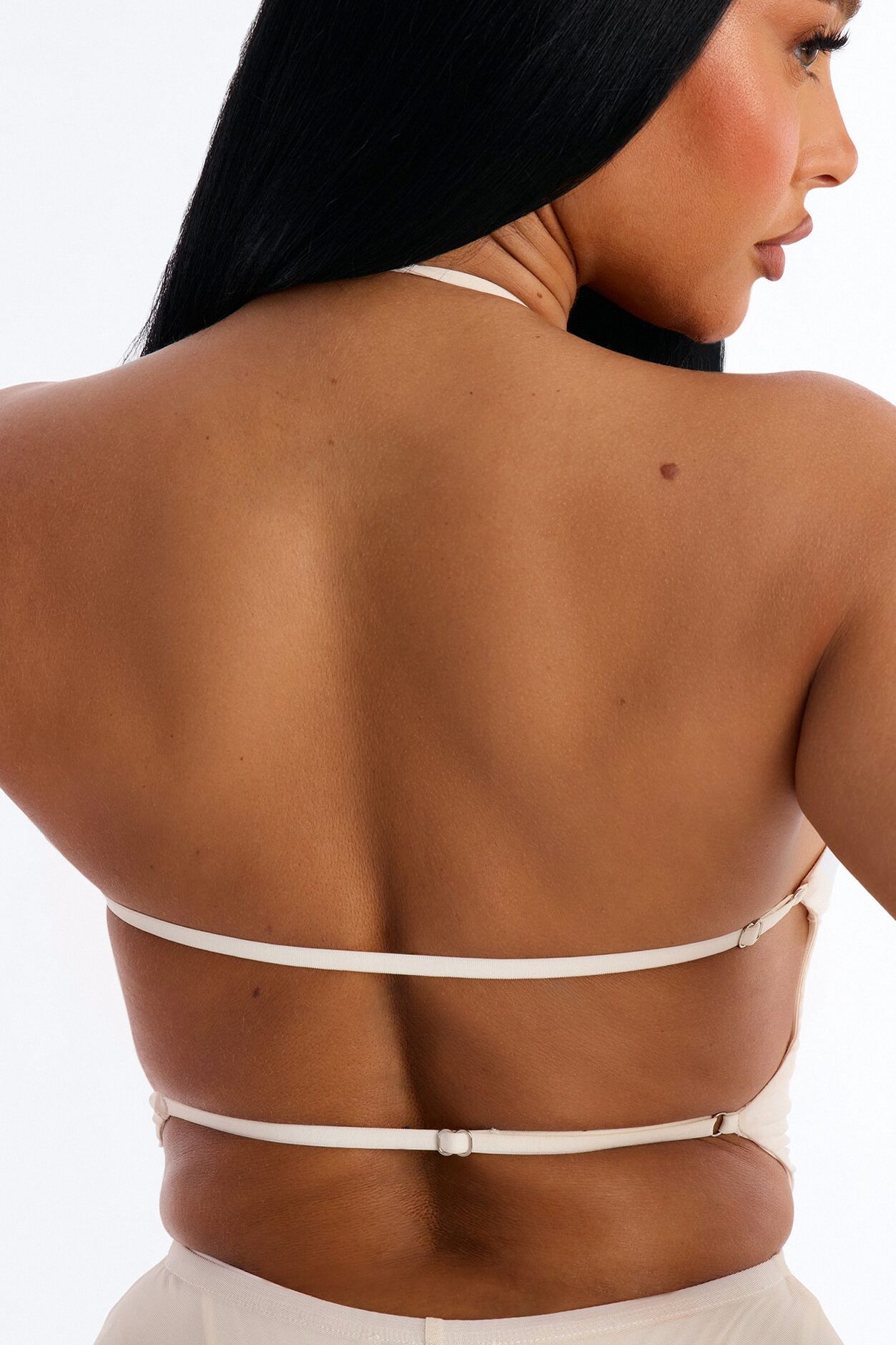 Second Skin Padded Halter Top - Bone