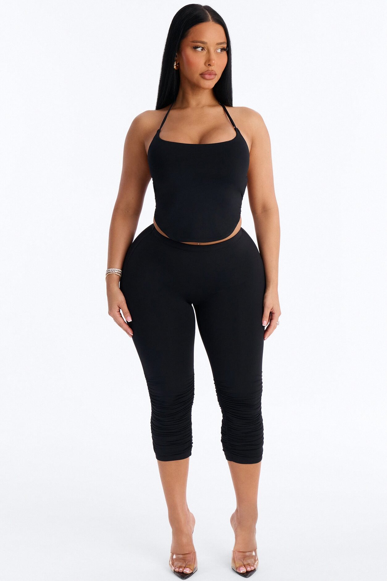 Second Skin Padded Halter Top - Black