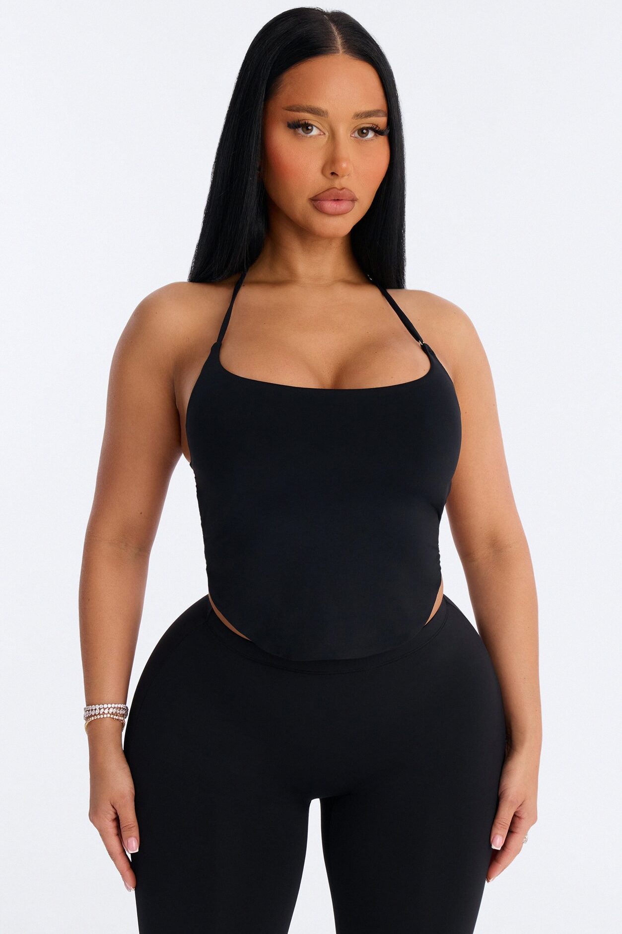 Second Skin Padded Halter Top - Black