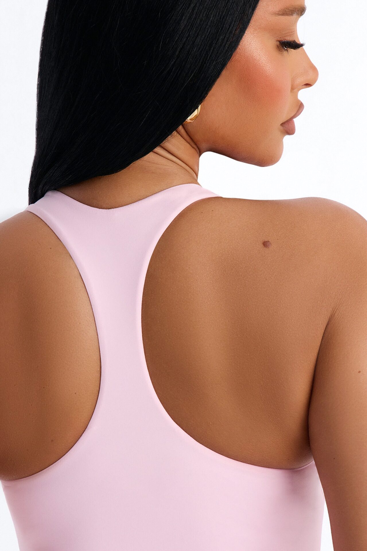 Second Skin Double Lined U Neck Racerback Maxi Dress - Light Pink