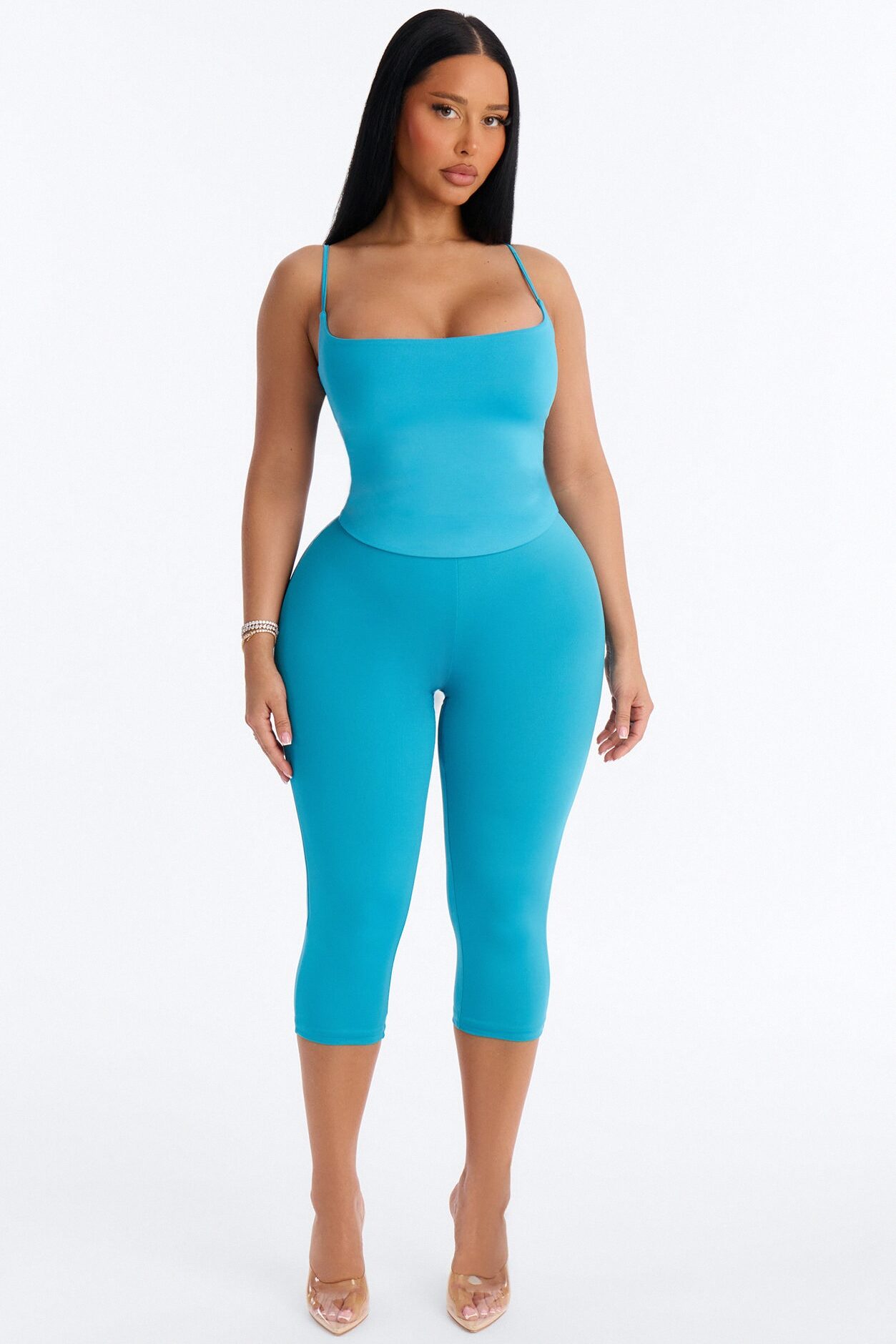 Contour Double Lined Capri Pant - Blue