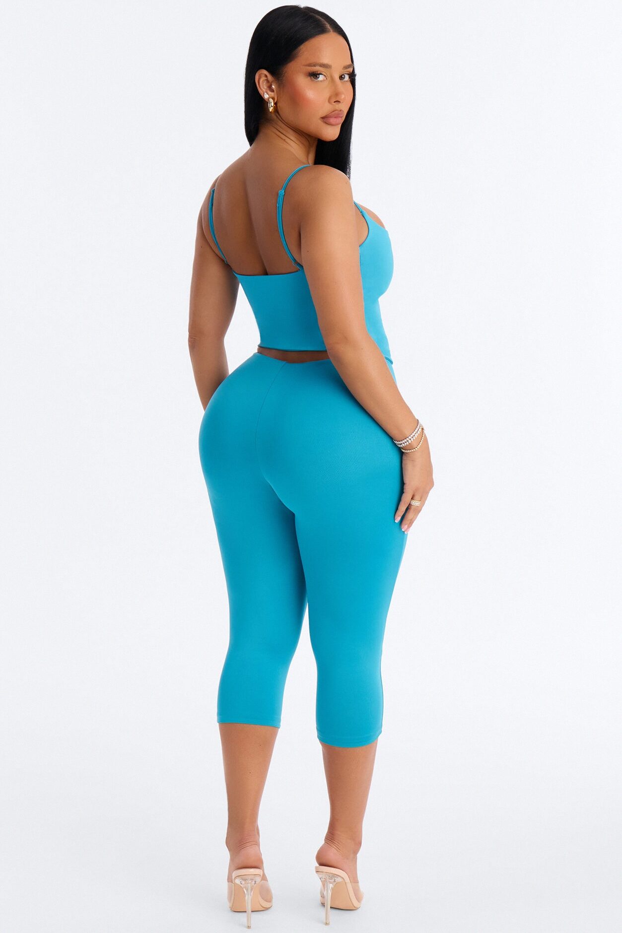 Contour Double Lined Capri Pant - Blue