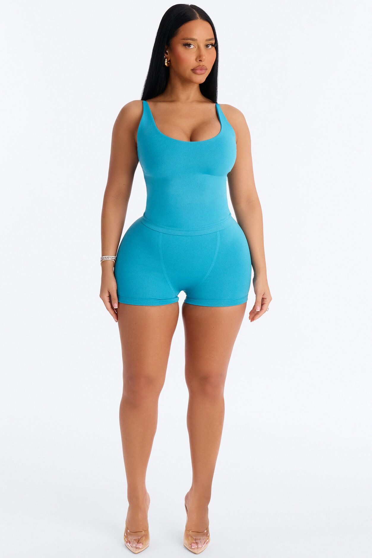 Seamless Smooth Double Lined Micro Hot Short - Blue