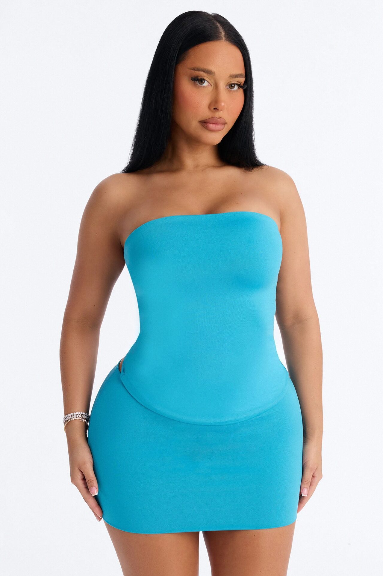Contour Double Lined Tube Top - Blue