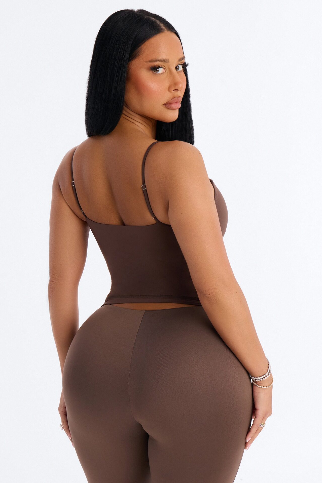 Second Skin Double Lined Twist Cami - Chocolate
