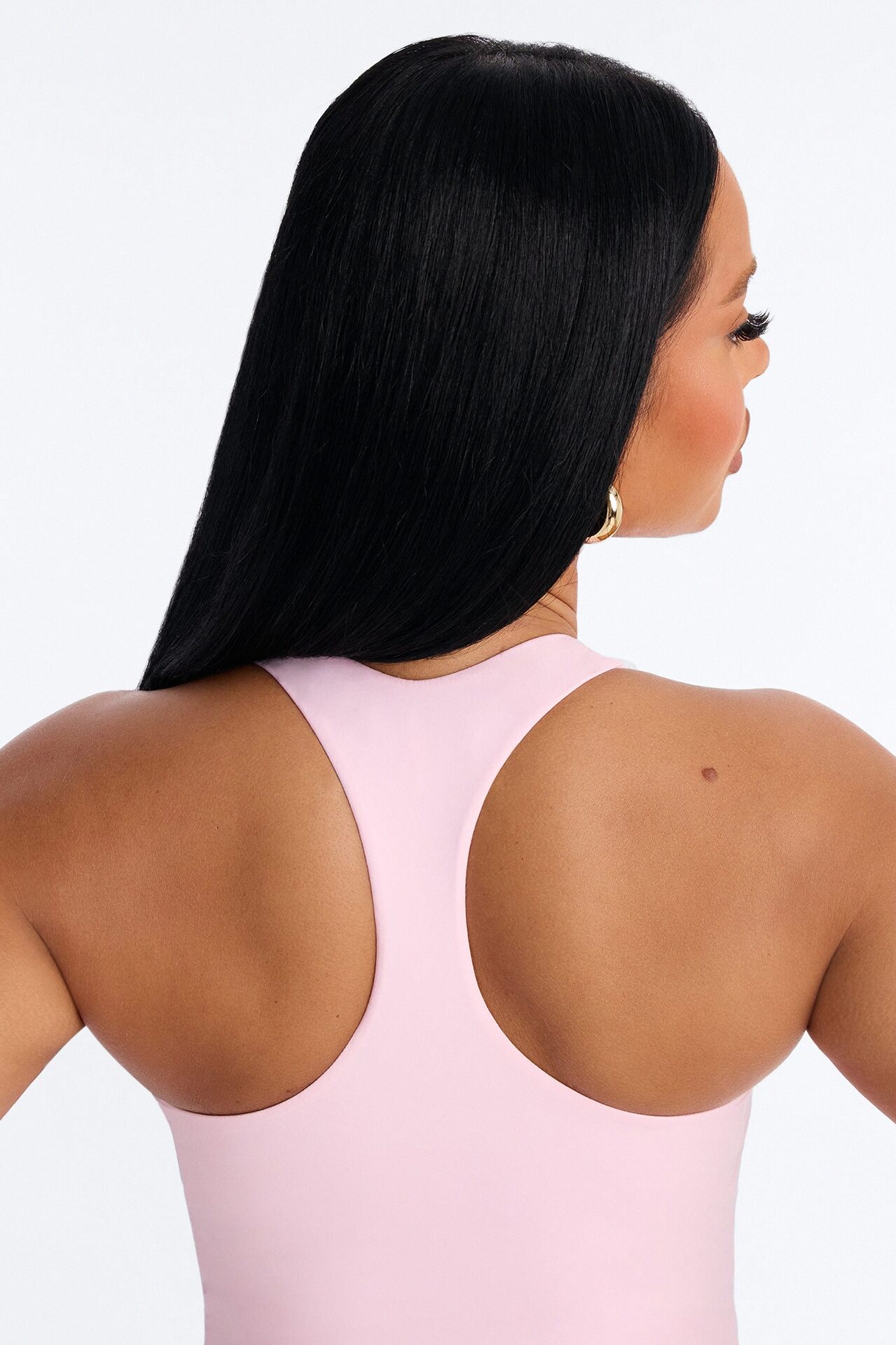 Second Skin Double Lined U Neck Racerback Top - Light Pink