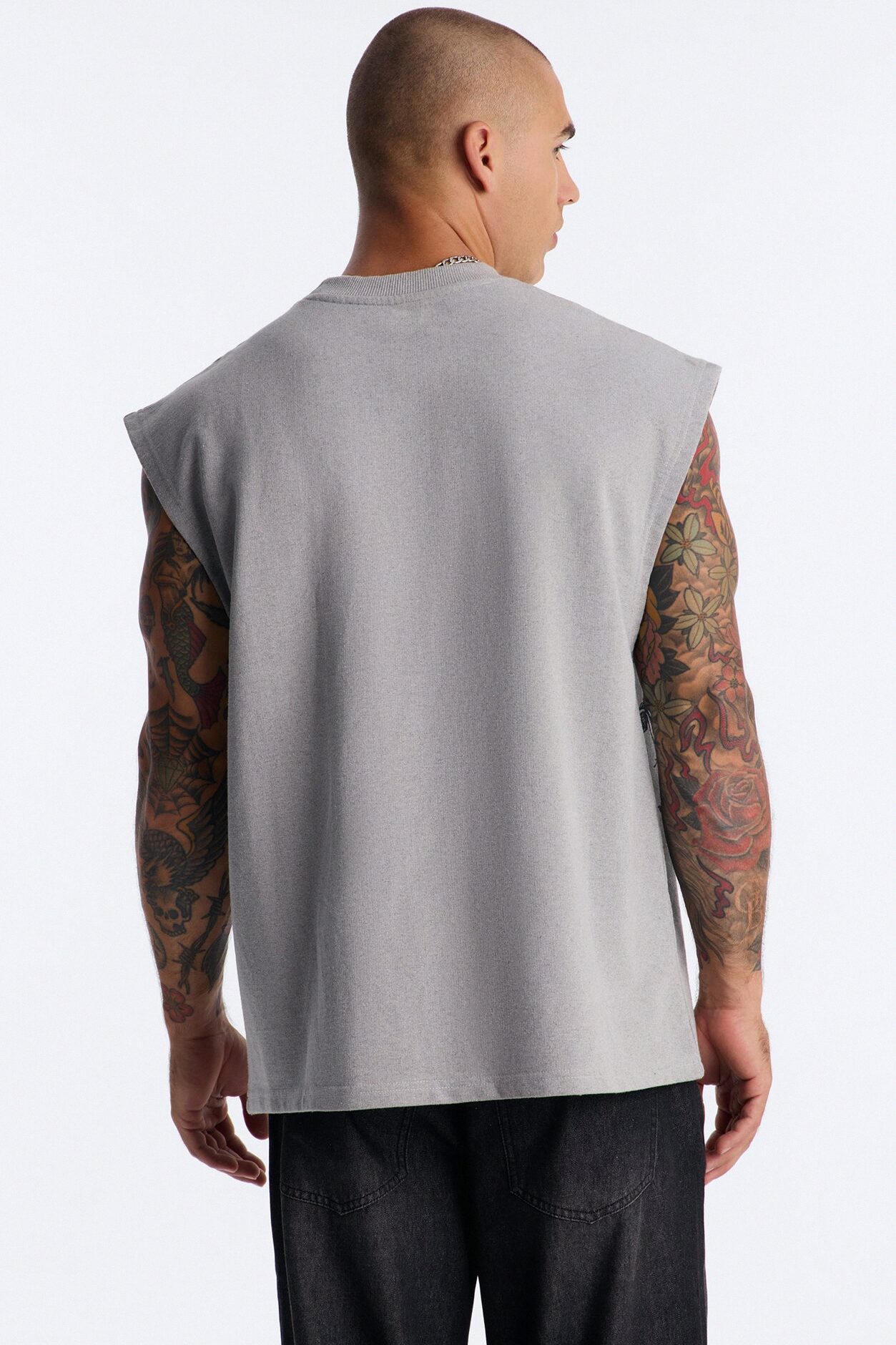 Blessed Redemption Patch French Terry Muscle Tee - Grey