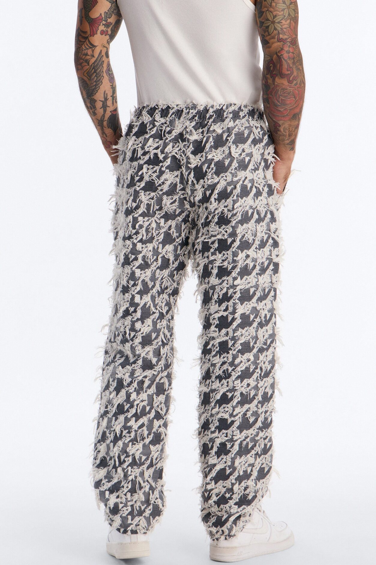 Straight Houndstooth Nomad Pant - Grey