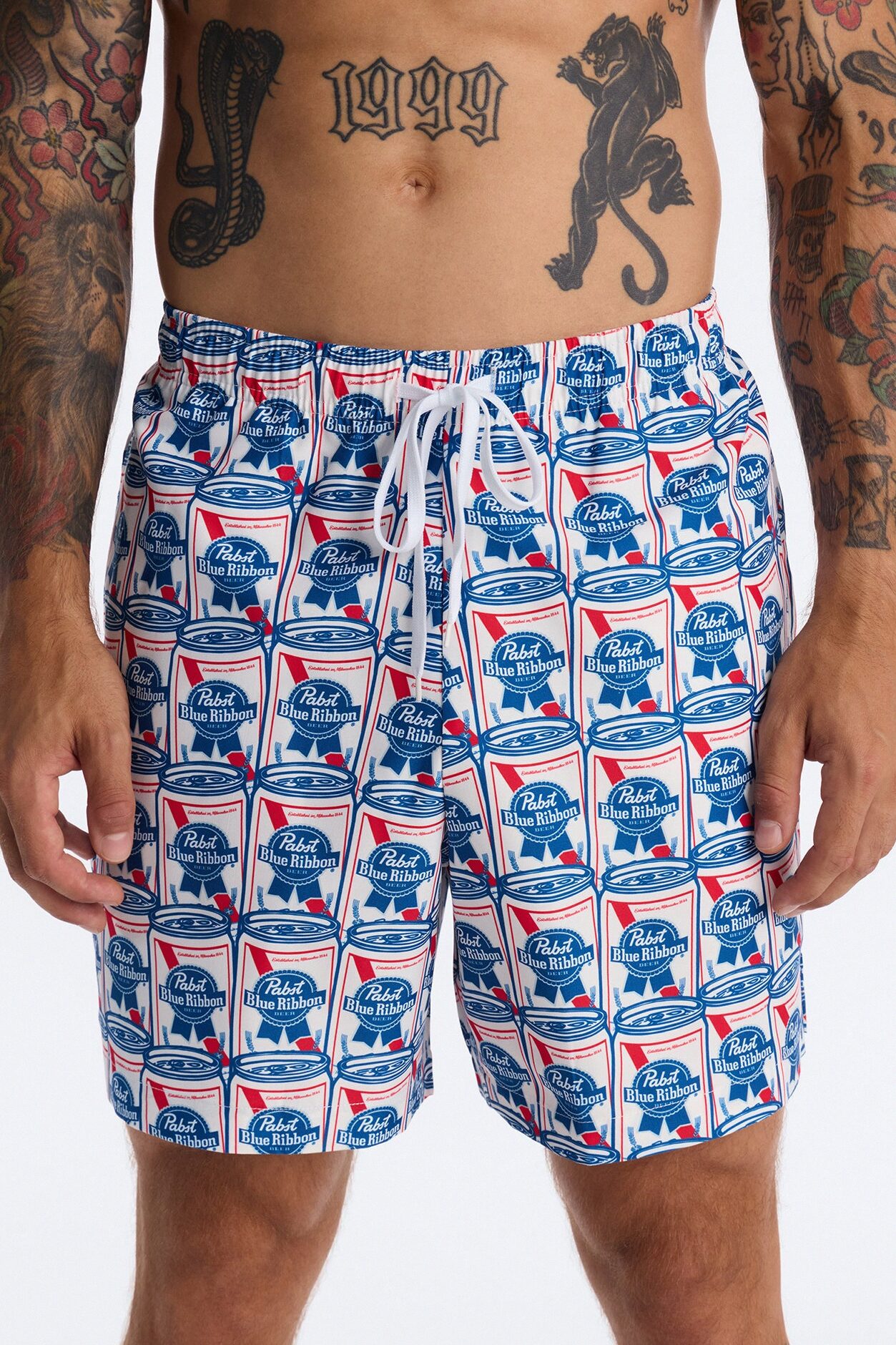 PBR Block Party Printed Swim Trunk 7″ - Multi Color