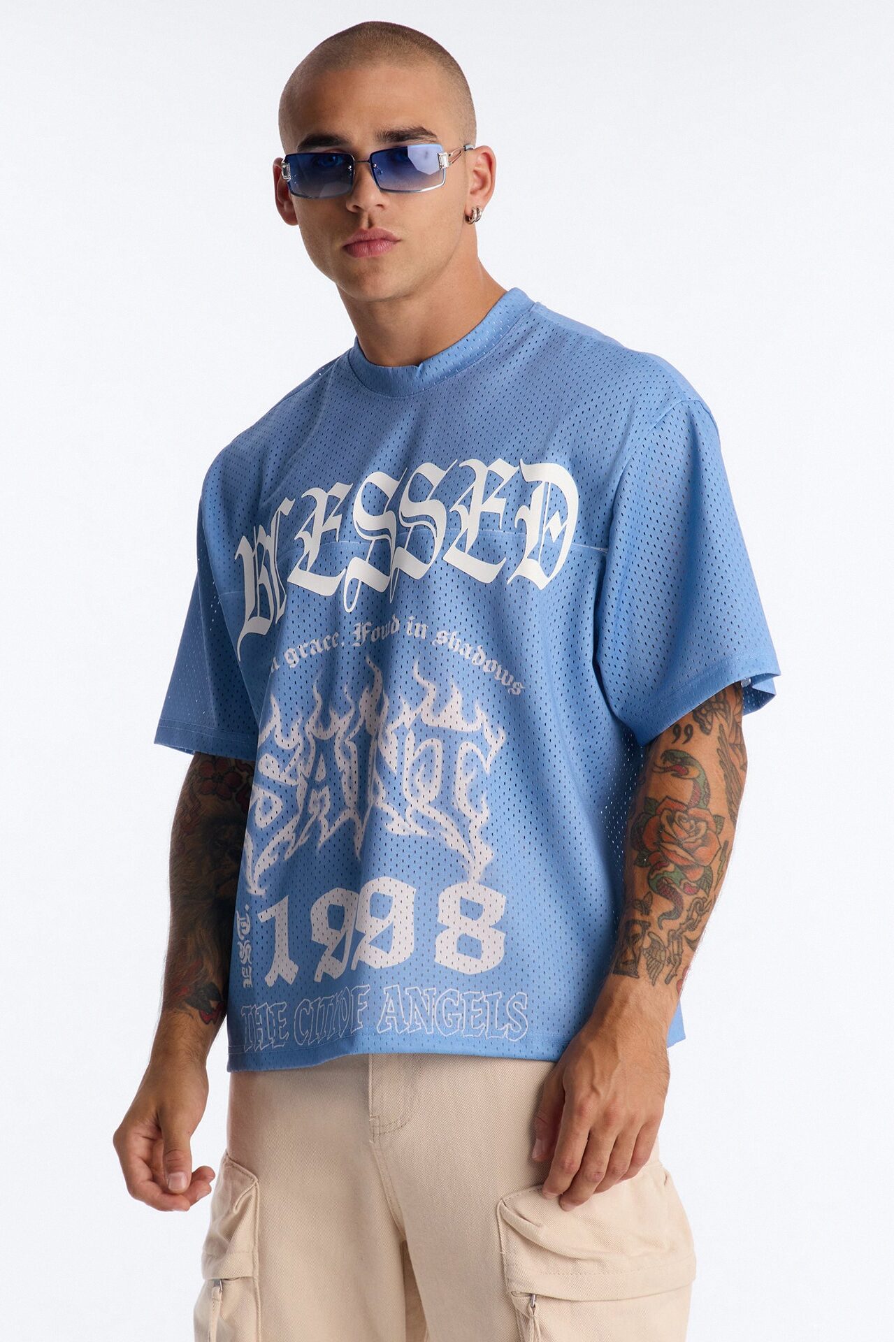 Blessed Mesh Jersey Short Sleeve - Blue