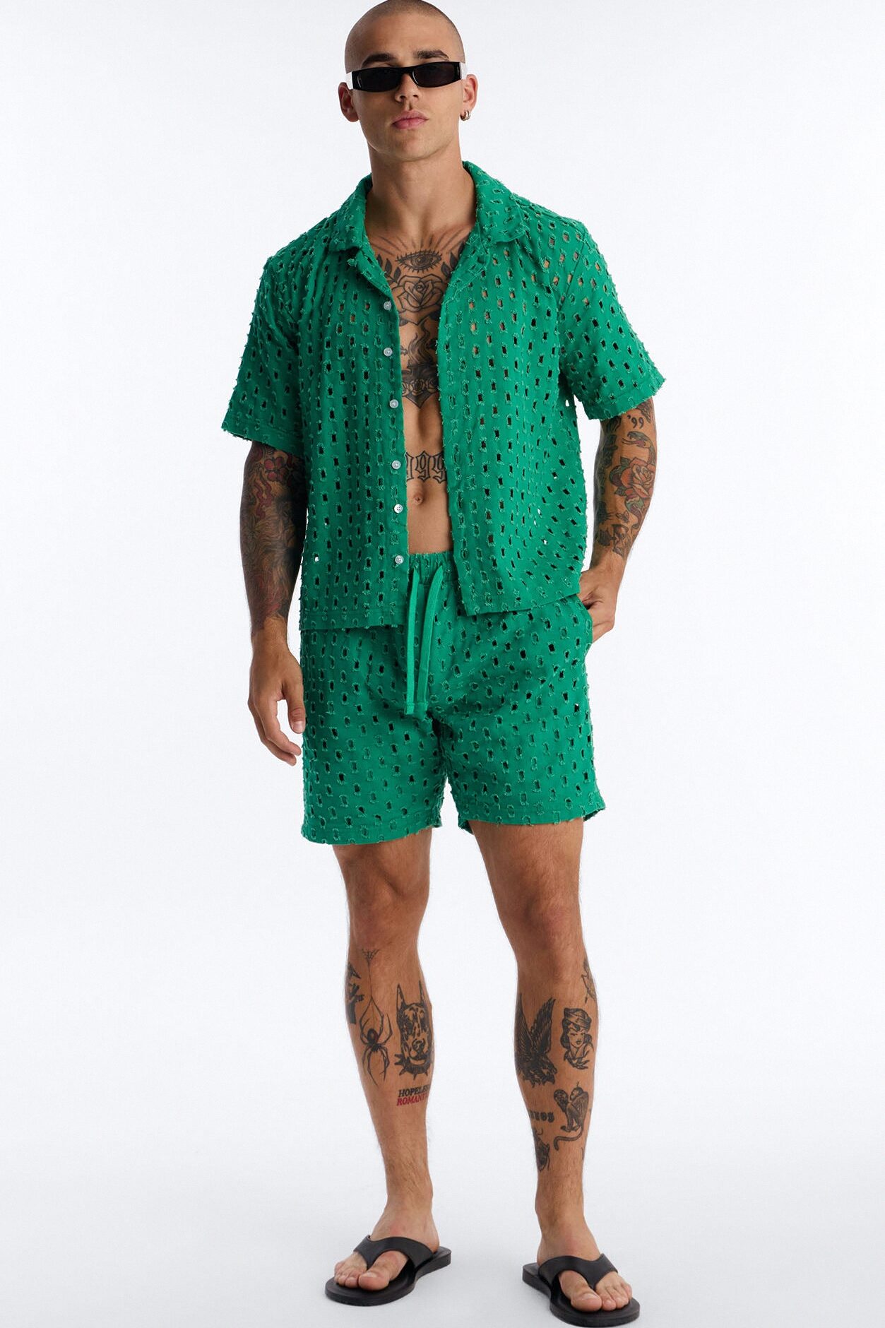Jungle Palm Relaxed Short - Green