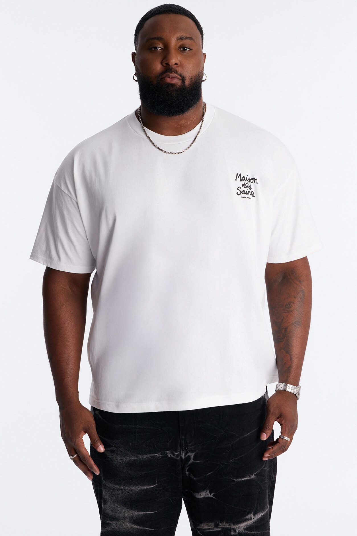 Maison Des Saints Boxy Short Sleeve Tee - White
