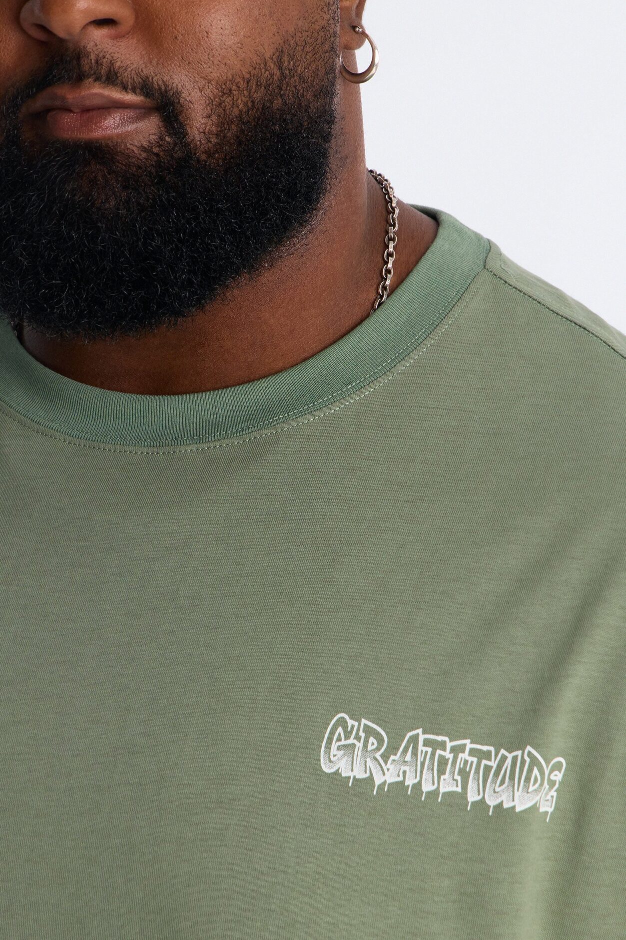 Gratitude Heavy Weight Oversized Short Sleeve Tee - Olive