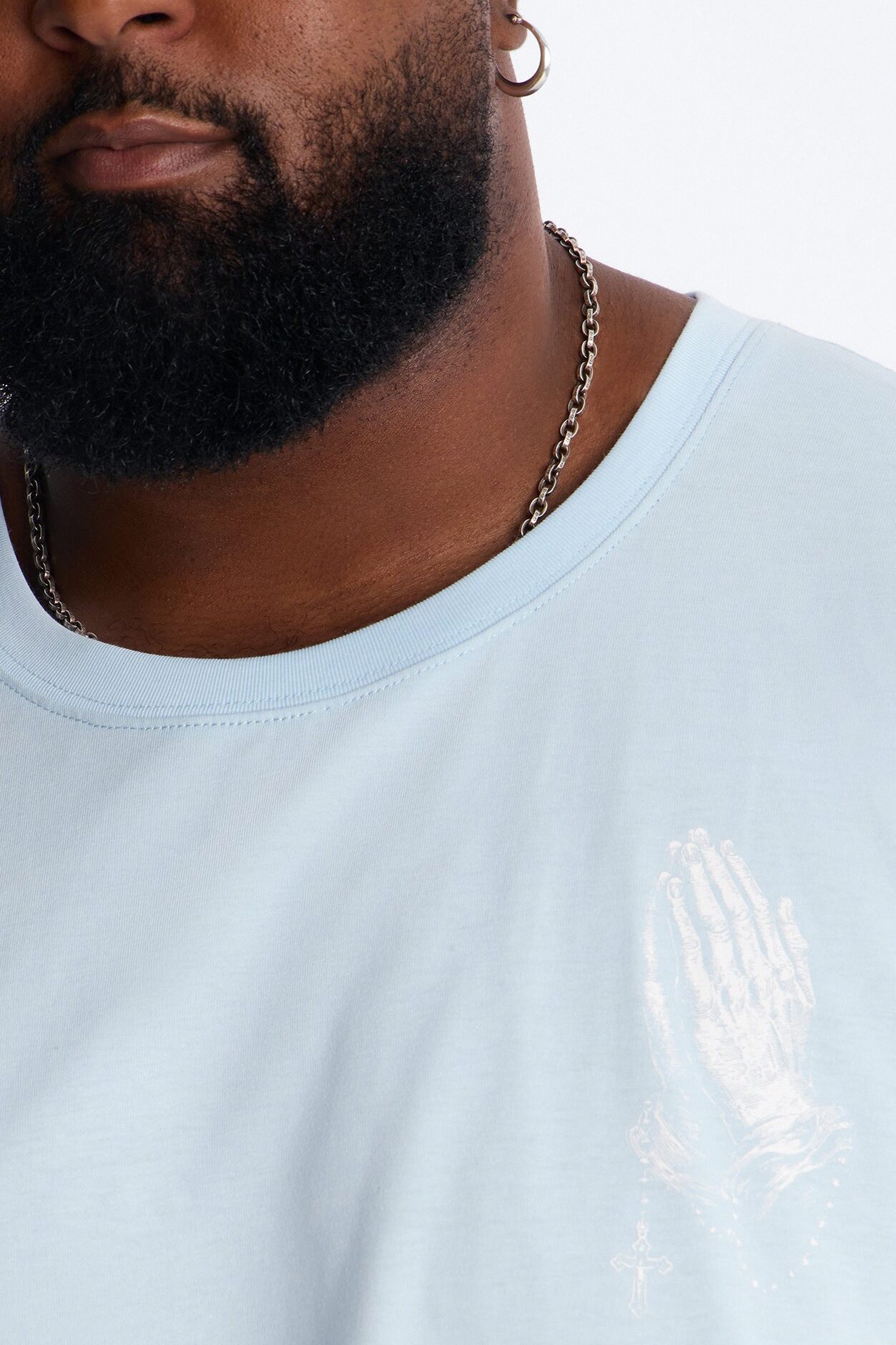 Faith Over Fear Everytime Boxy Short Sleeve Tee - Light Blue