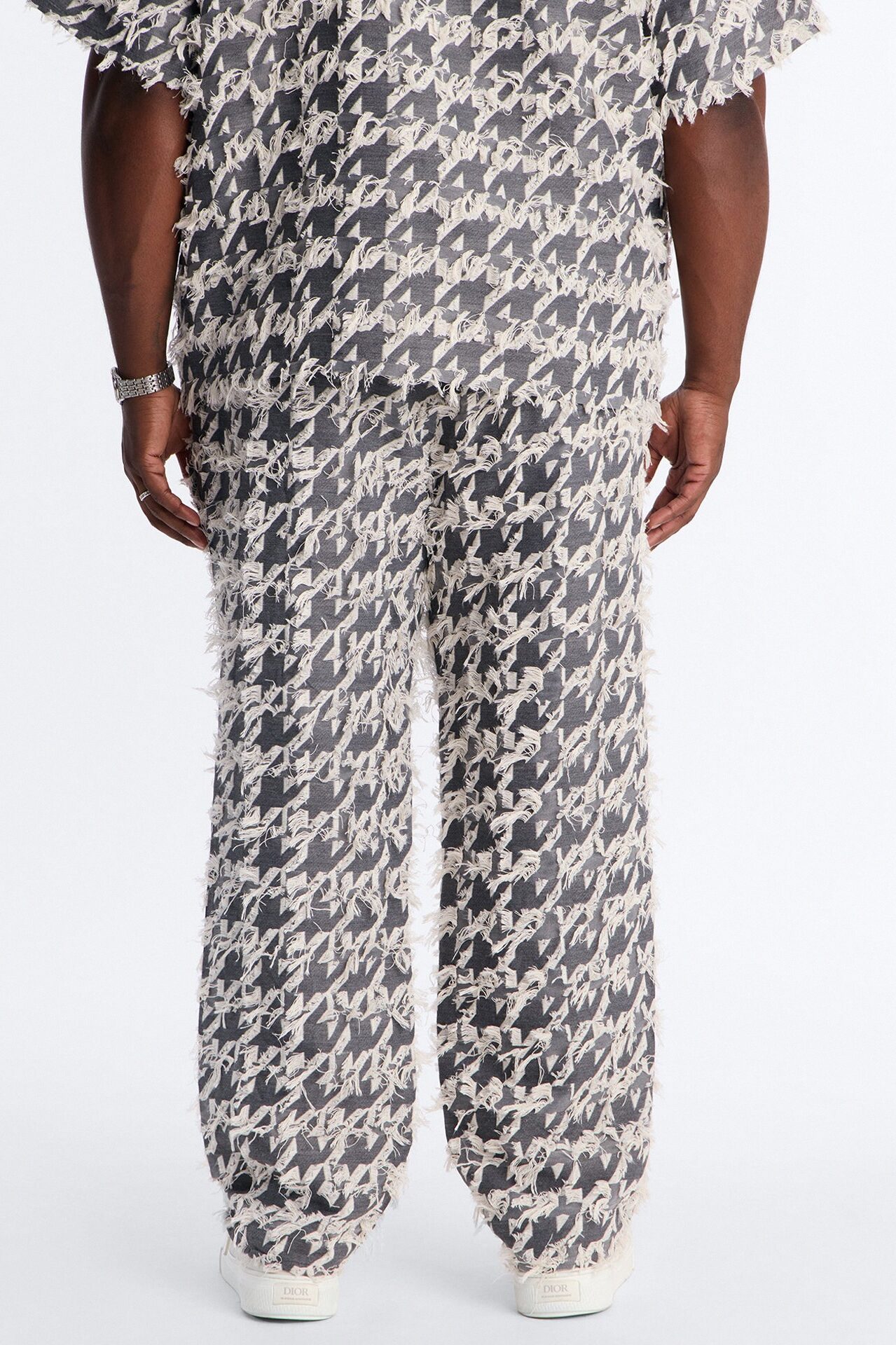 Straight Houndstooth Nomad Pant - Grey