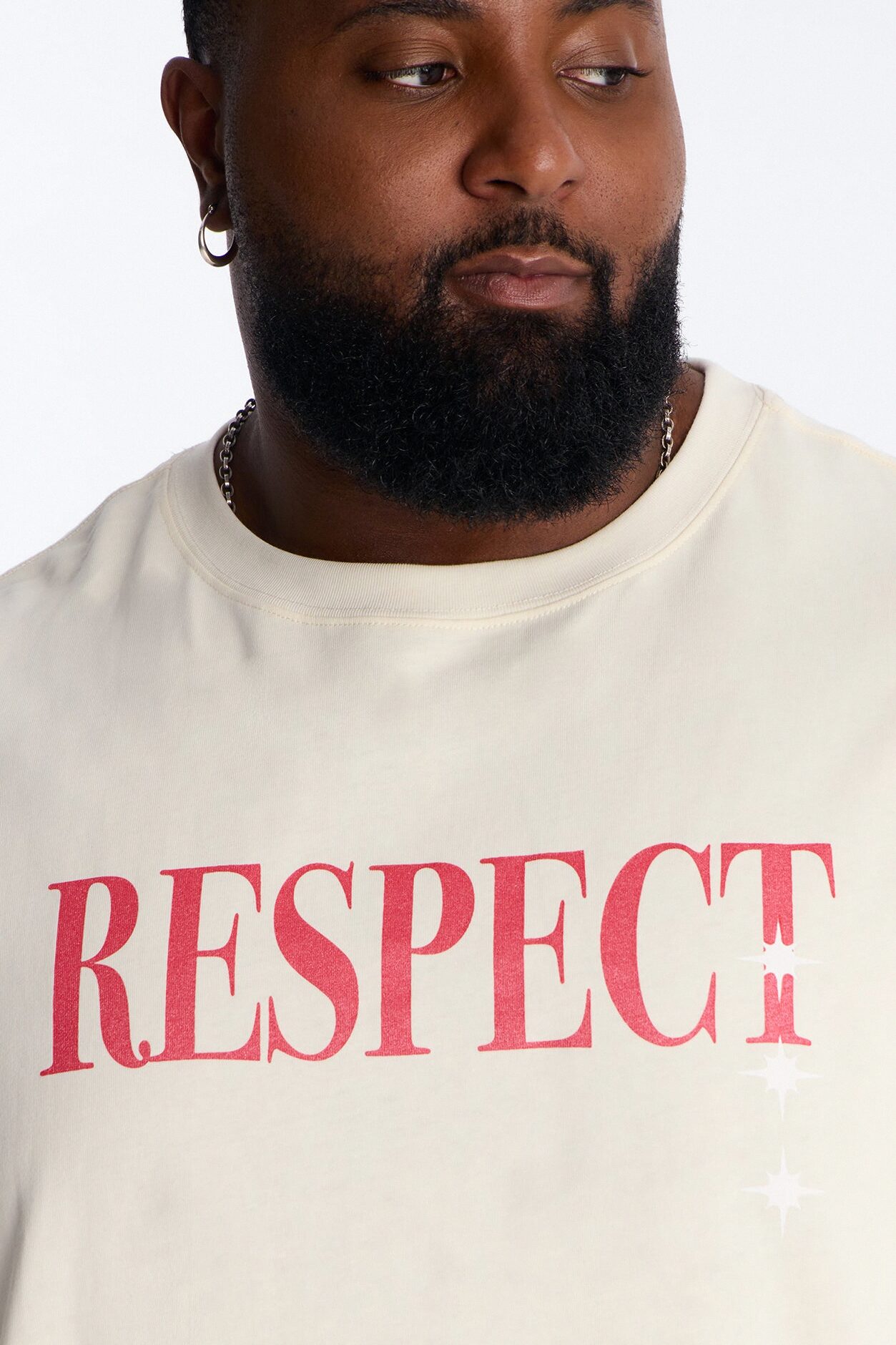 Luke 6:31 Foil Heavy Weight Oversized Short Sleeve Tee - Cream