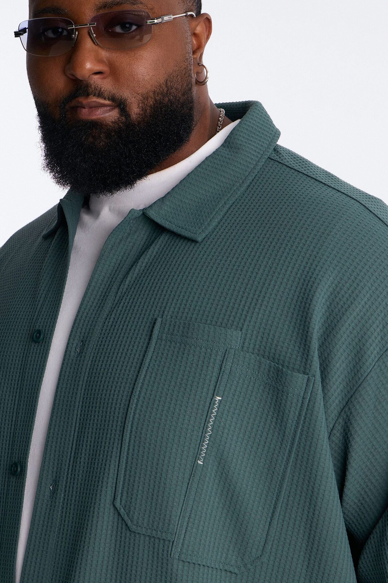 Relaxed Peak Pine Button Up Shirt - Hunter Green