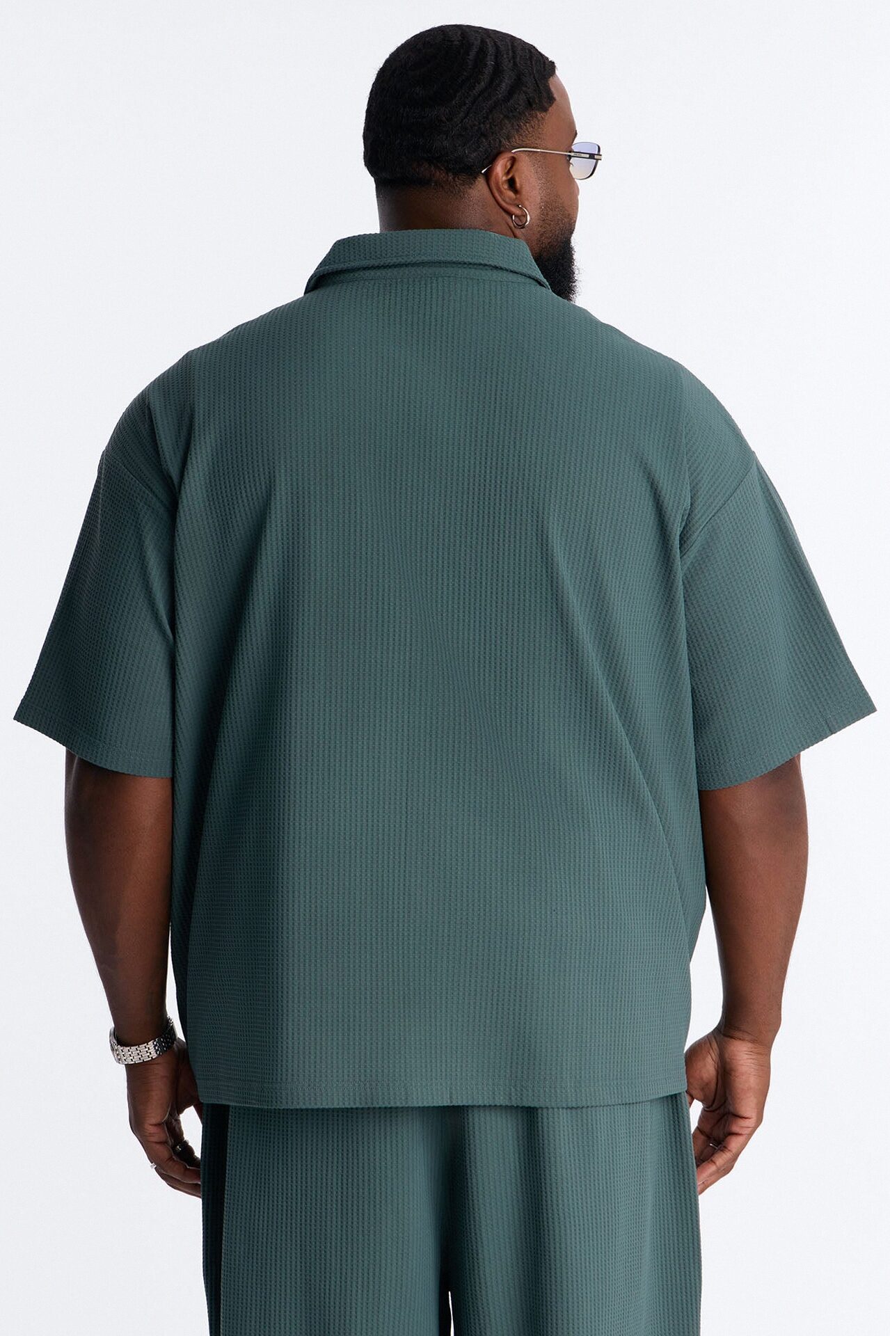 Relaxed Peak Pine Button Up Shirt - Hunter Green