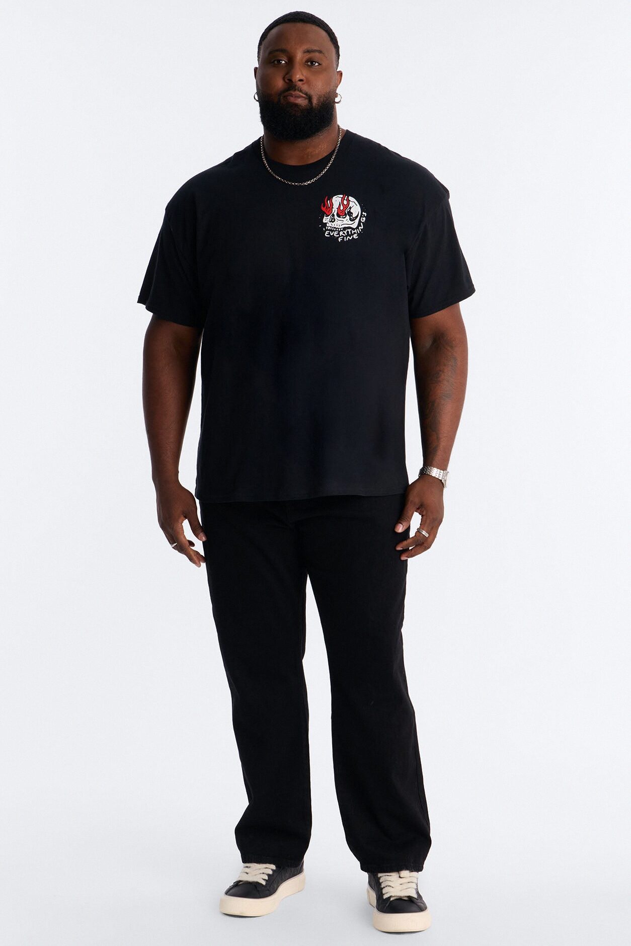 Everything's Fine Short Sleeve Tee - Black
