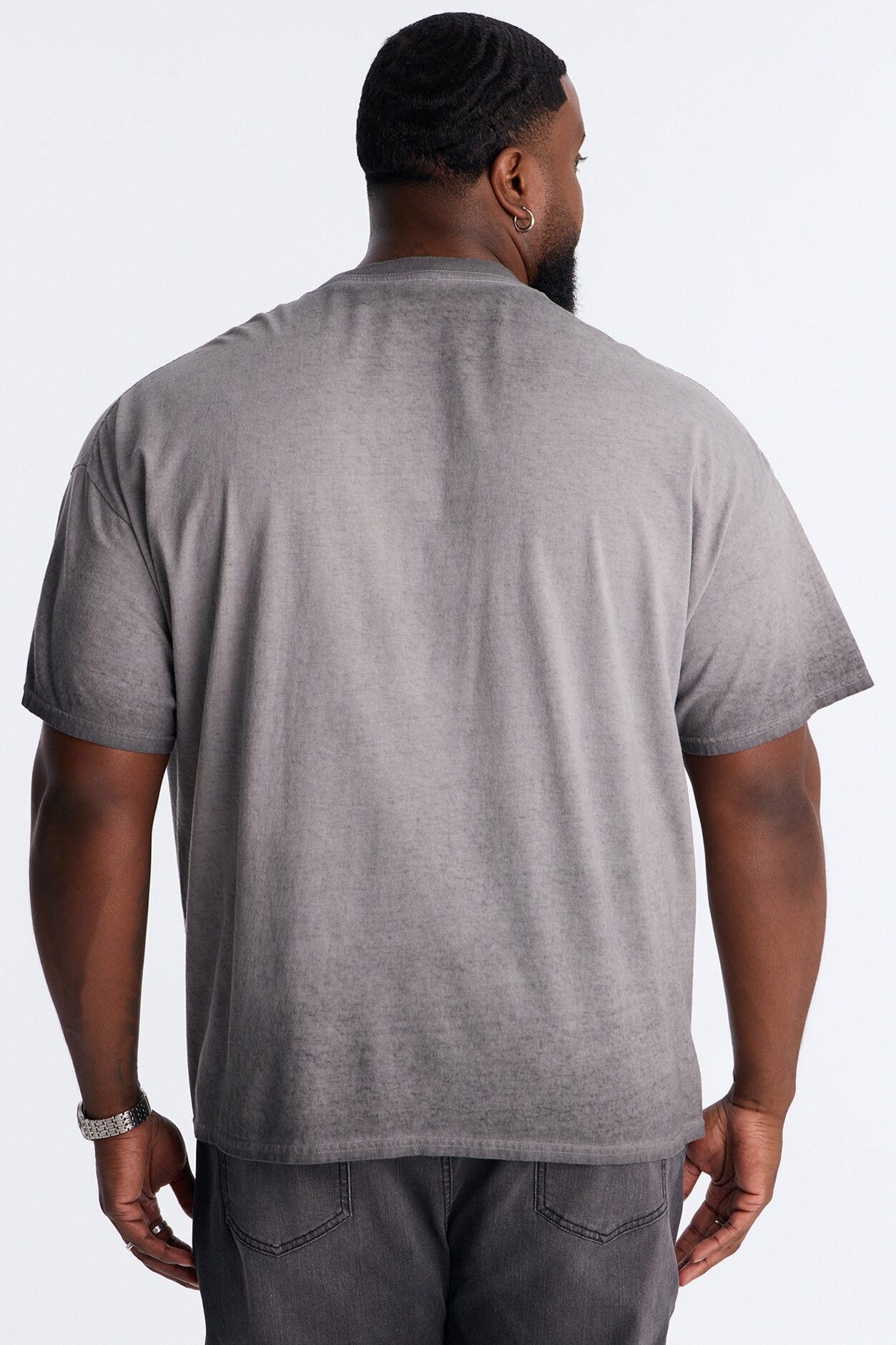 The Oil Wash Oversized Tee - Charcoal