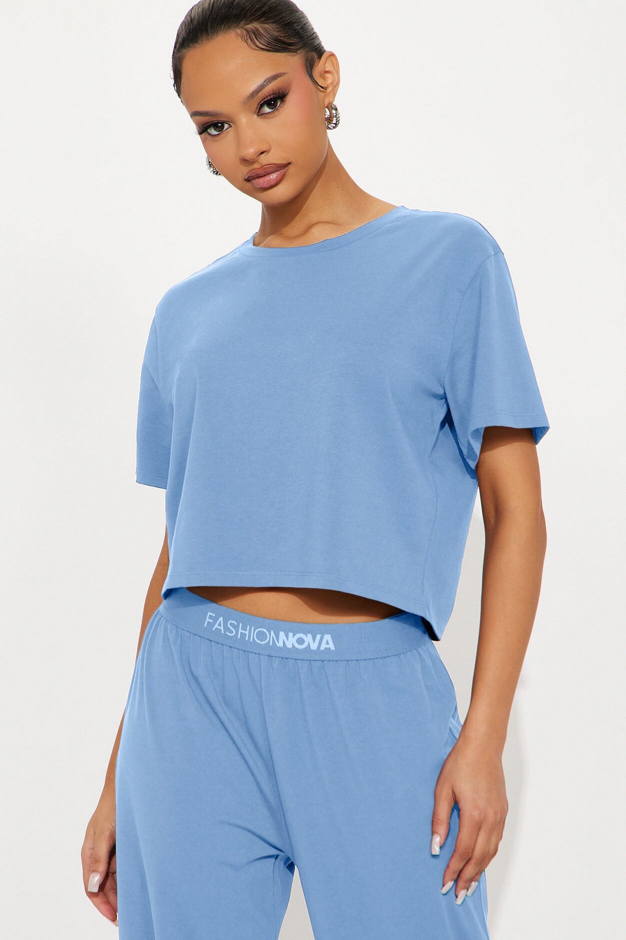 FN Mood Cotton PJ Pant Set - Blue
