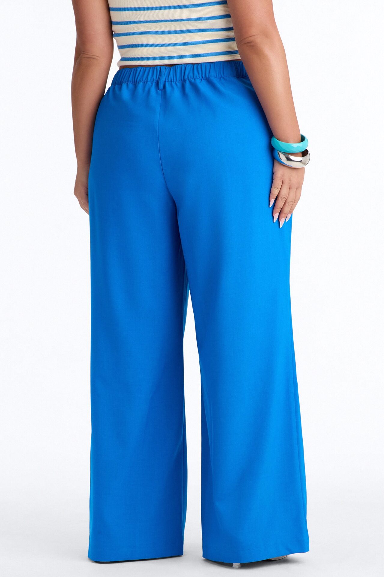 Cami Wide Leg Trouser Pant - Blue
