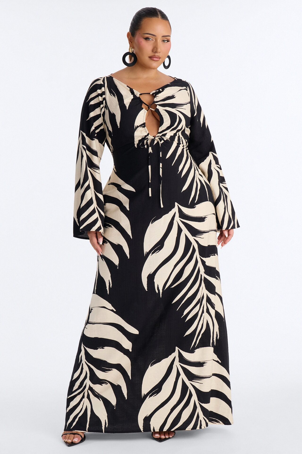 Tulum Days Linen Maxi Dress - Black/combo