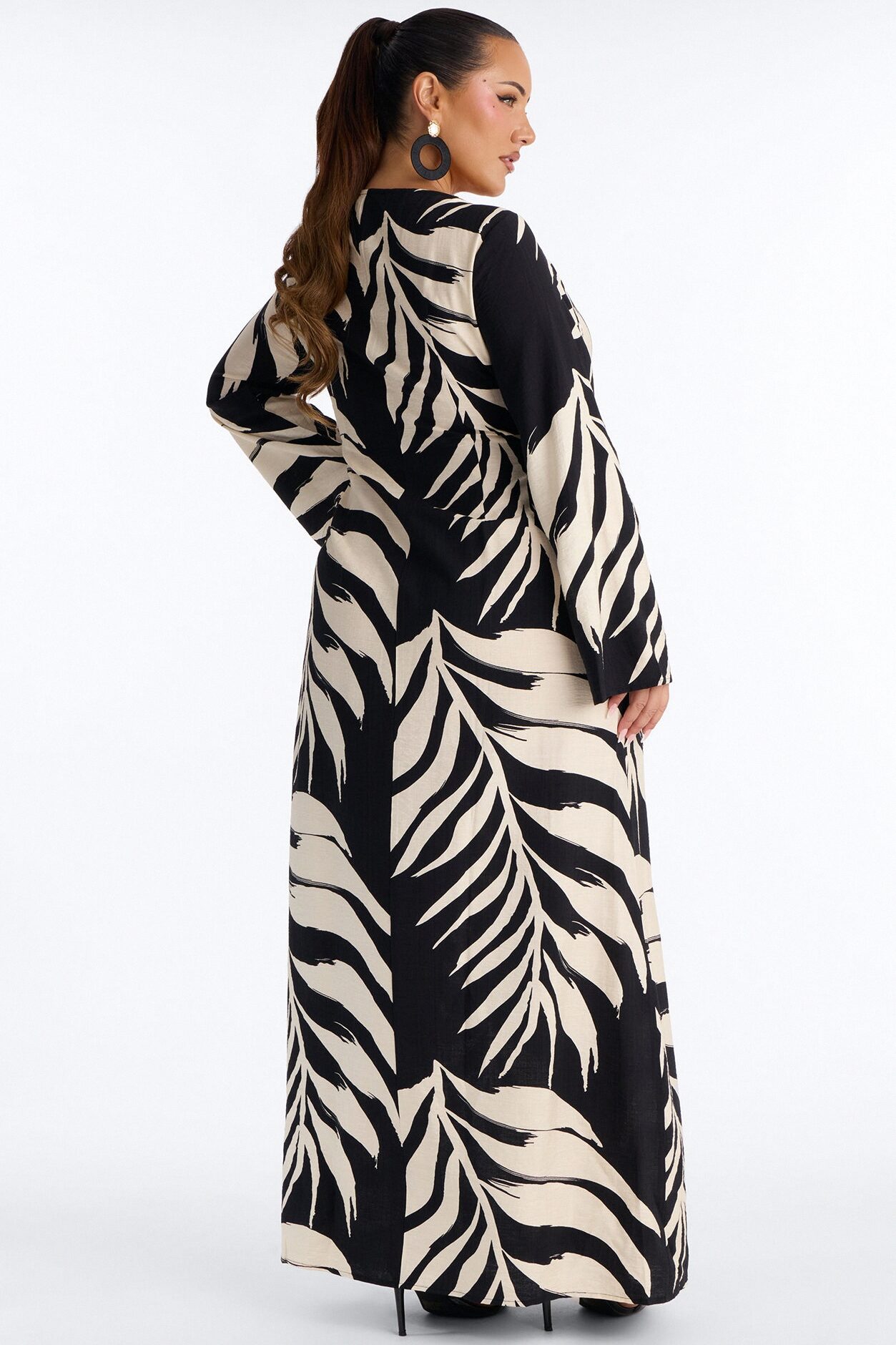 Tulum Days Linen Maxi Dress - Black/combo