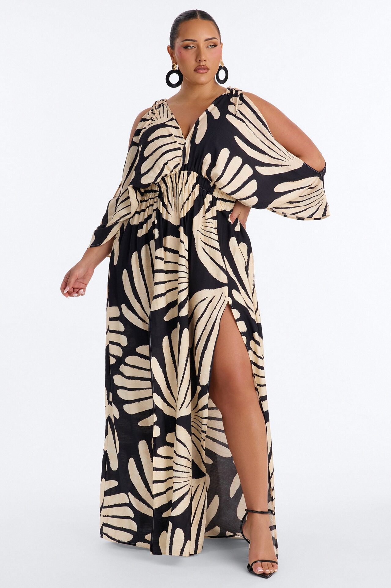 Laurel High Slits Maxi Dress - Black/combo