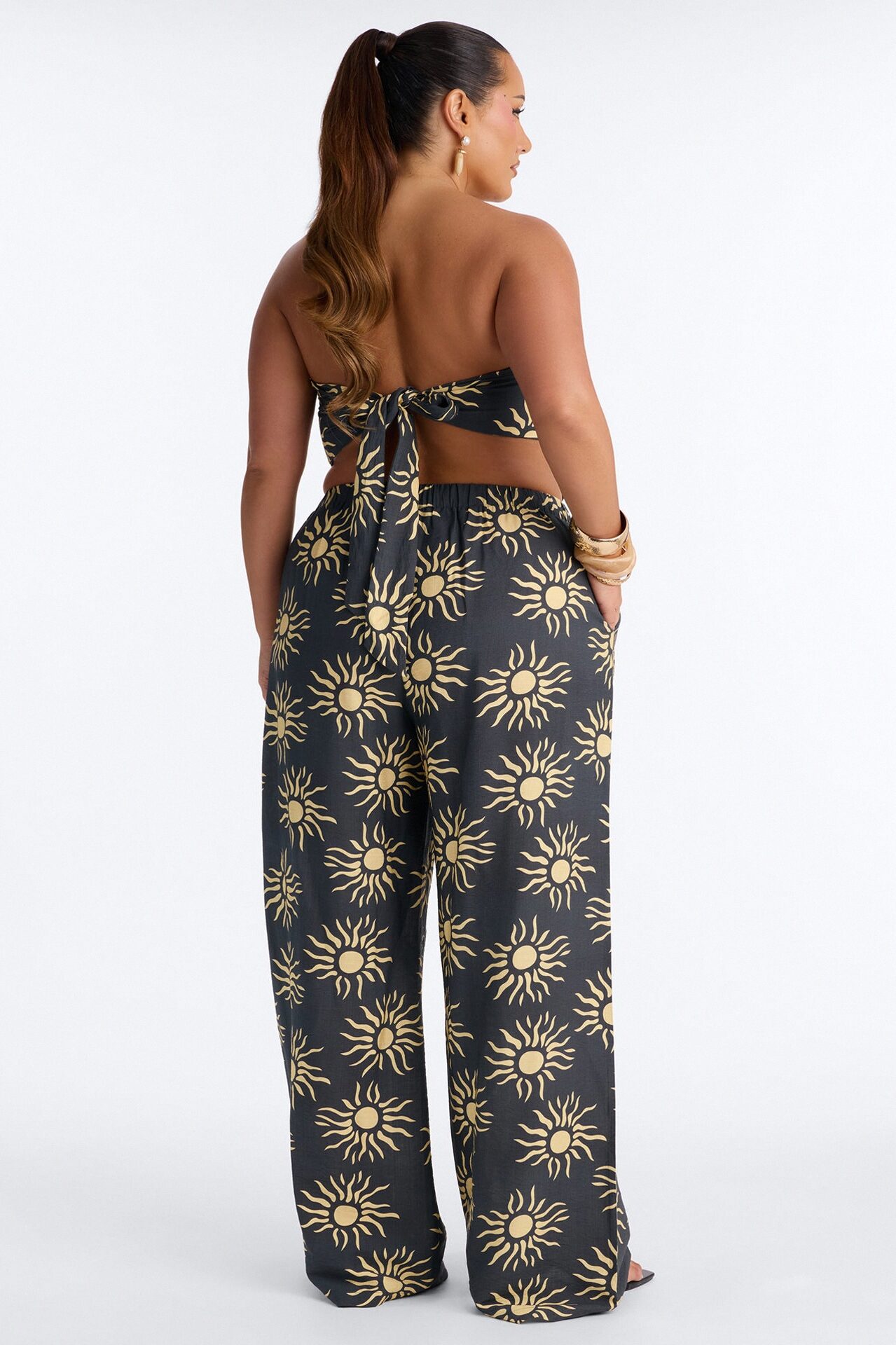 Sun Seeker Linen Pant Set - Charcoal