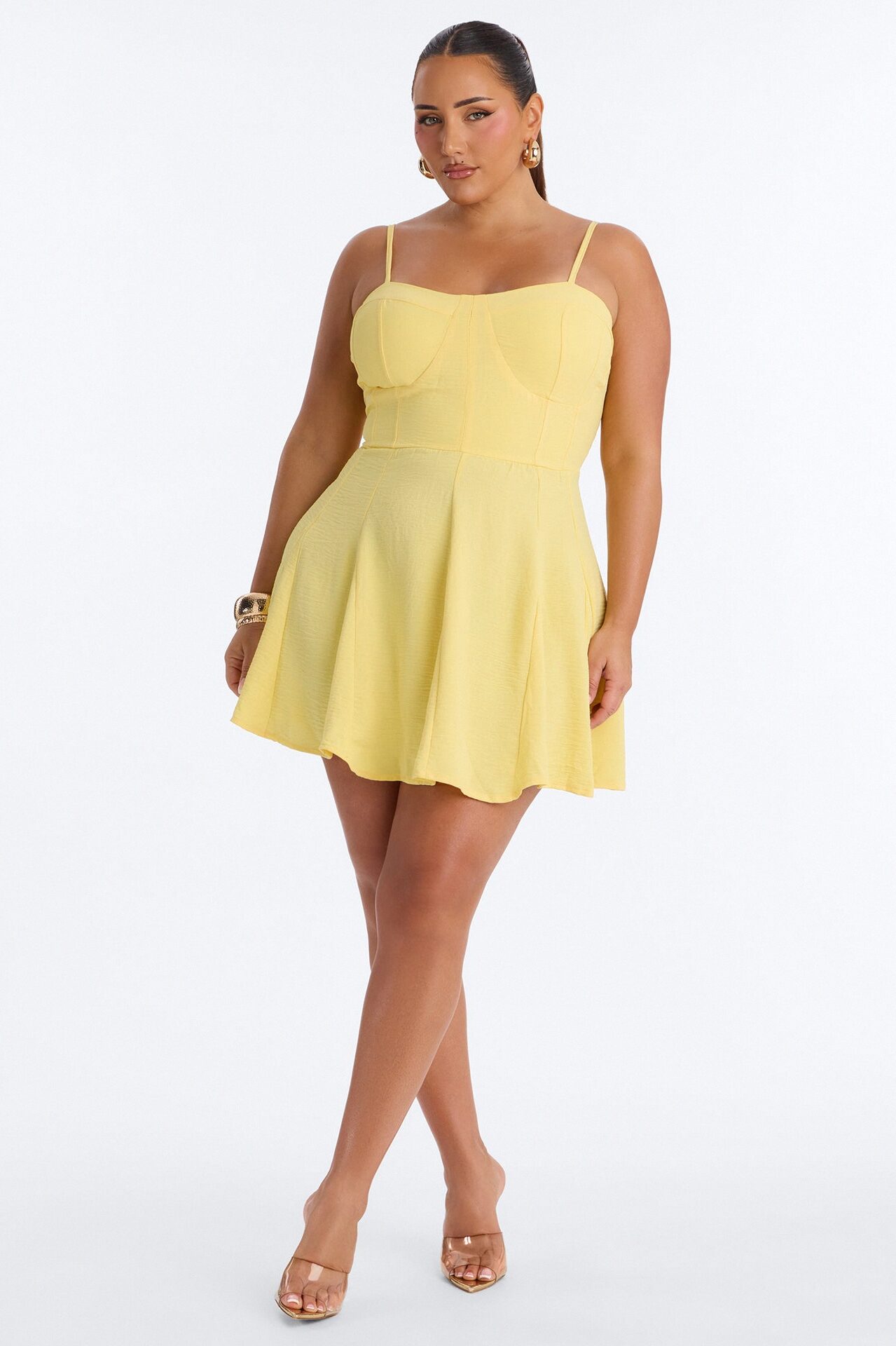 Candice Pleated Airflow Mini Dress - Yellow