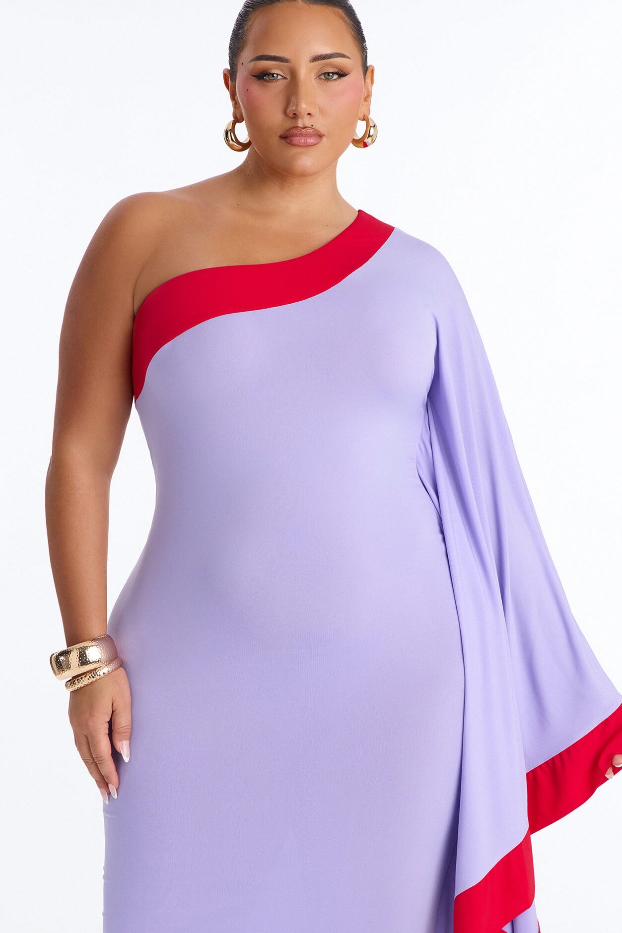 Casually Allure One Shoulder Maxi Dress - Lavender