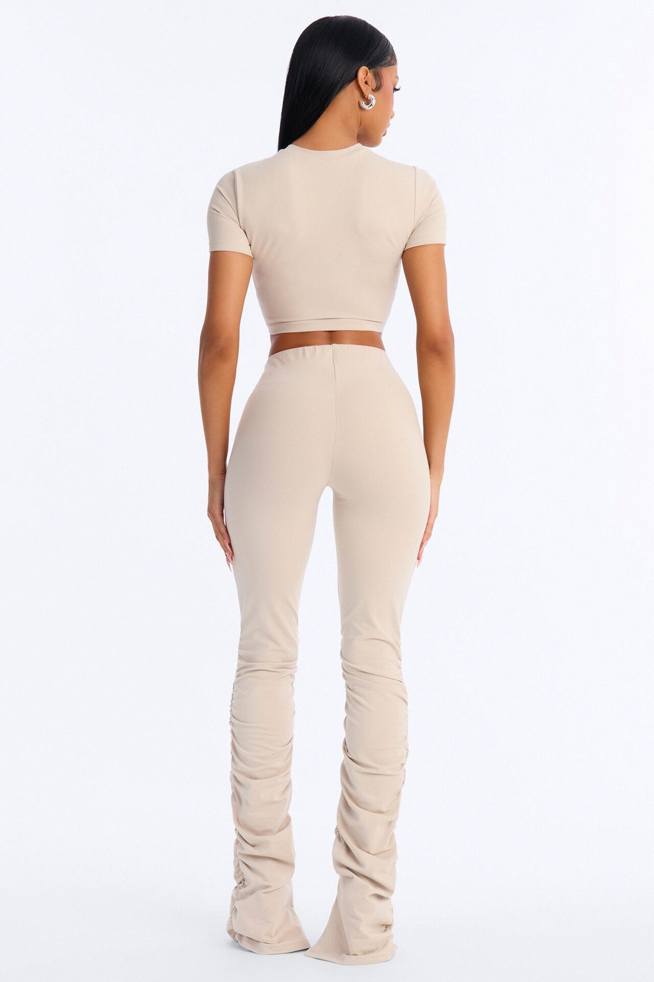 Quinn High Rise Stacked Legging - Stone