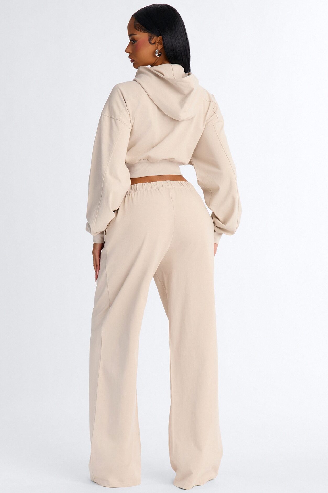 Ellie Wide Leg Pull On Pant - Stone