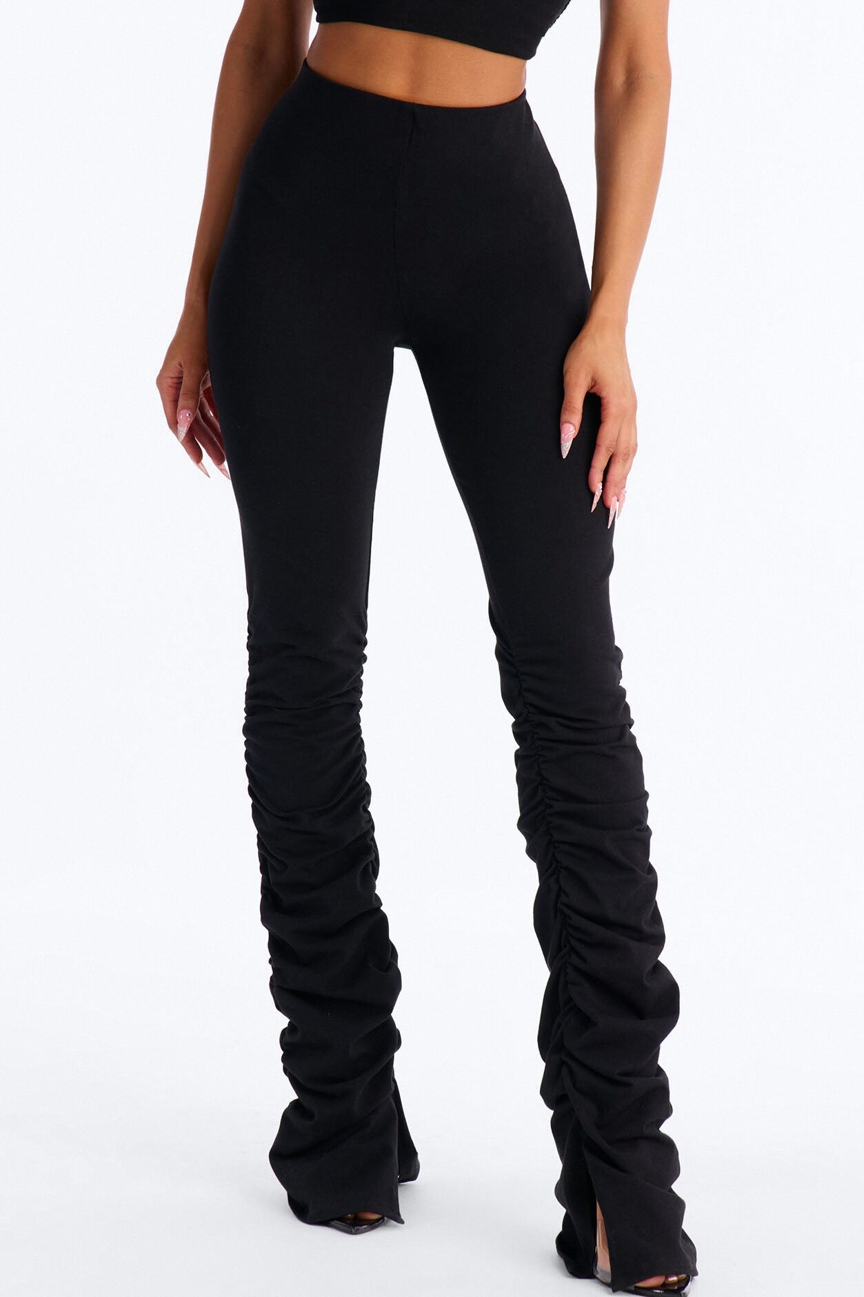 Quinn High Rise Stacked Legging - Black