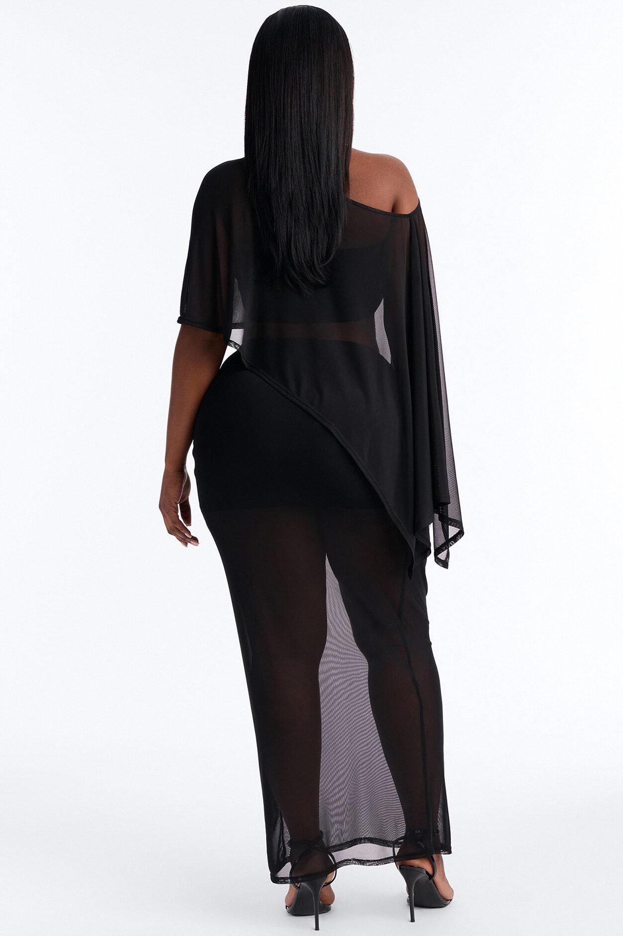 Enjoy The View 3 Piece Mesh Skirt Set - Black