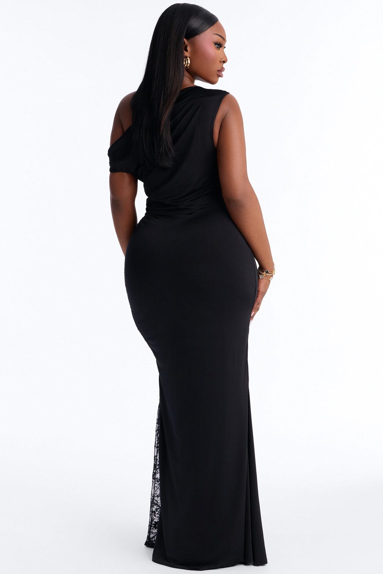 Rianna Lace Cut Out Maxi Dress - Black