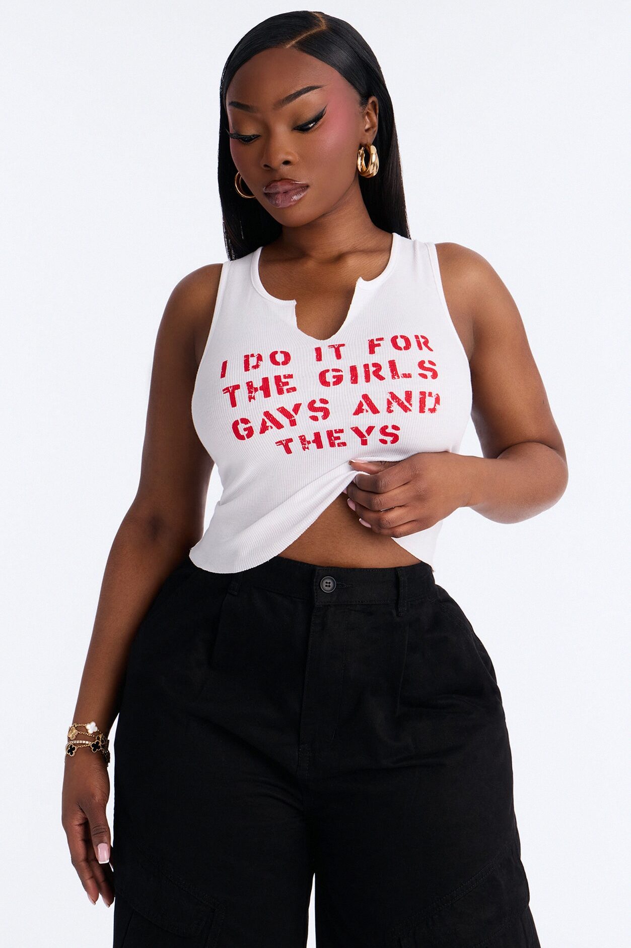 Do It For 'Em Tank Top - White