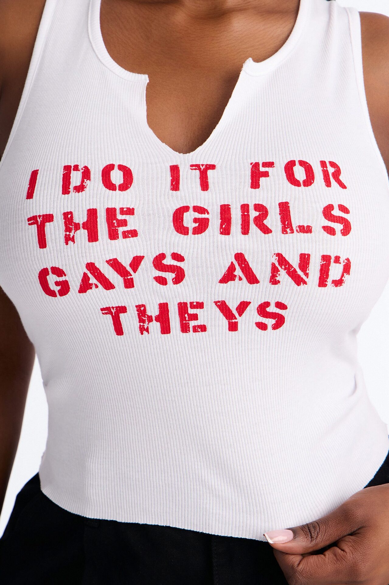 Do It For 'Em Tank Top - White