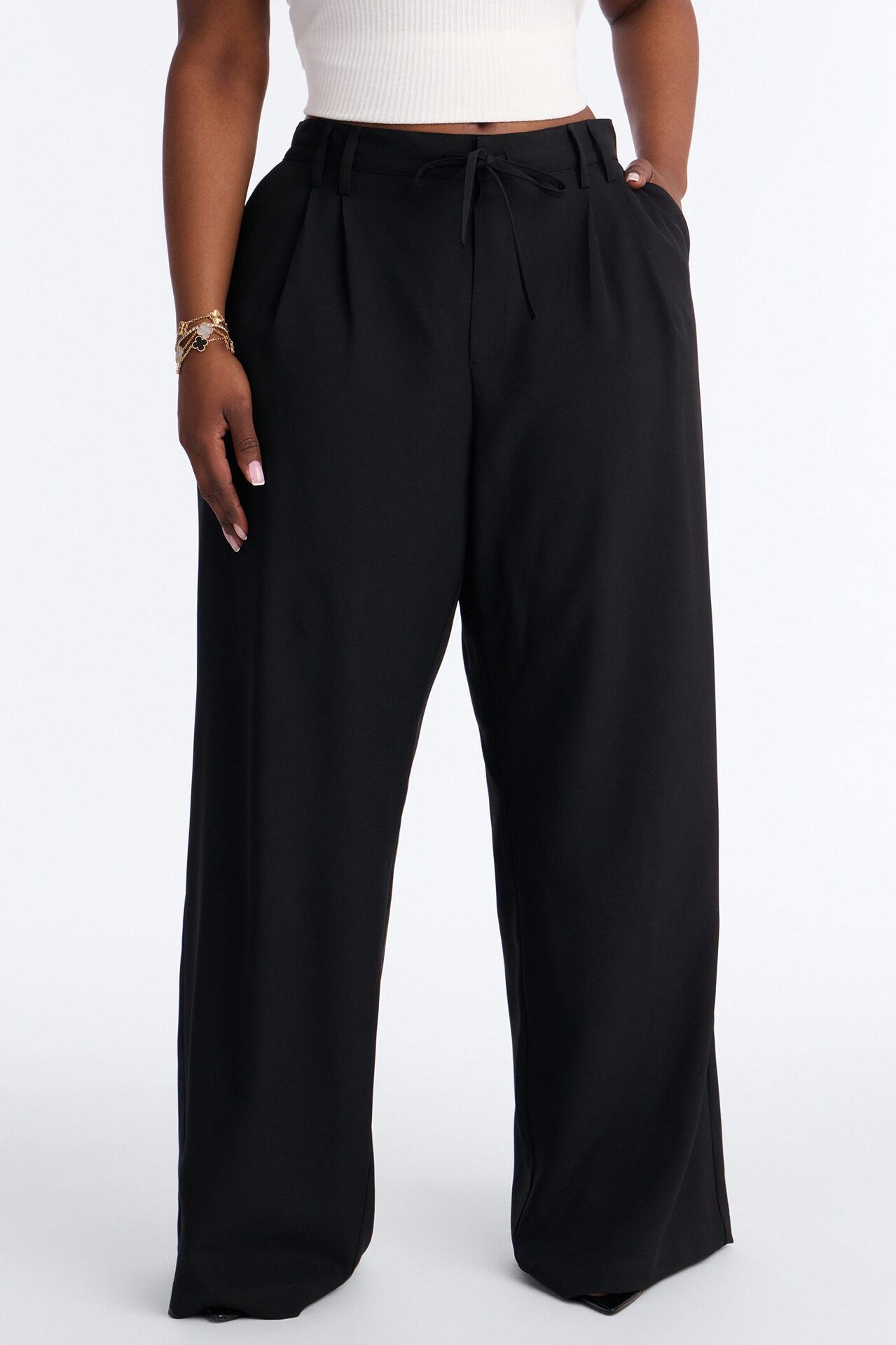 Cami Wide Leg Trouser Pant - Black