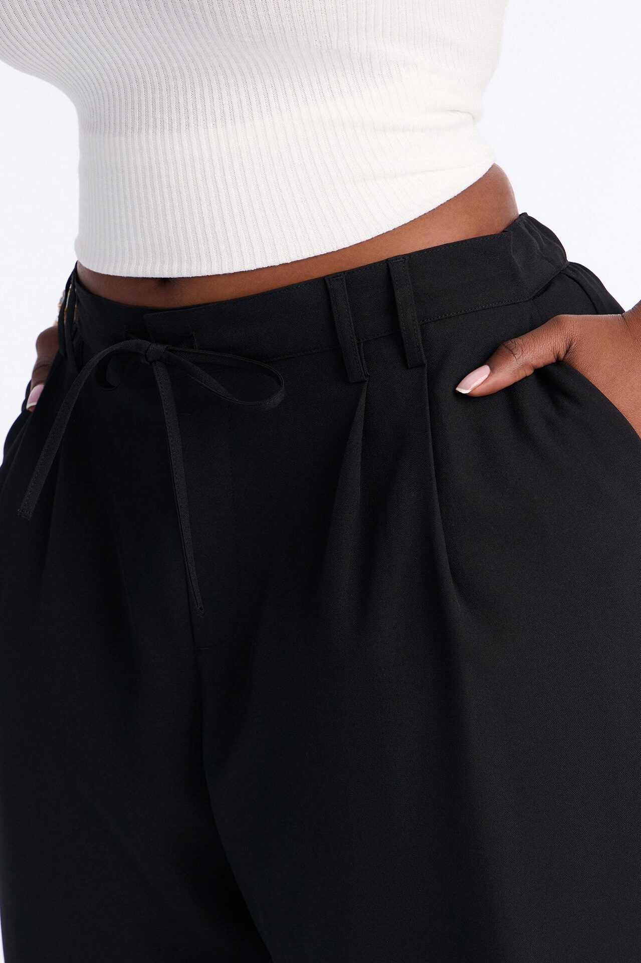 Cami Wide Leg Trouser Pant - Black