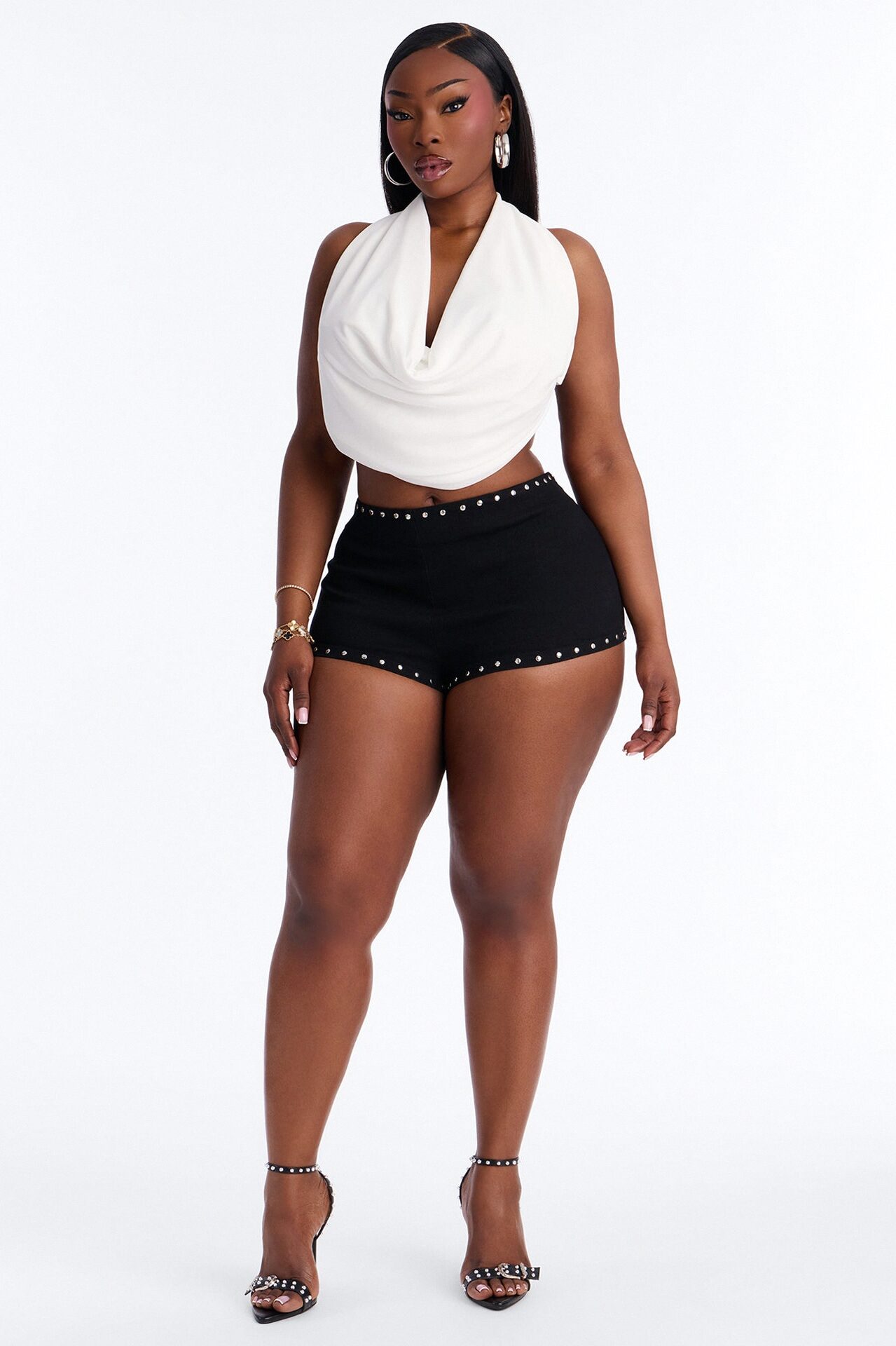 Indy Studded Low Rise Micro Short - Black