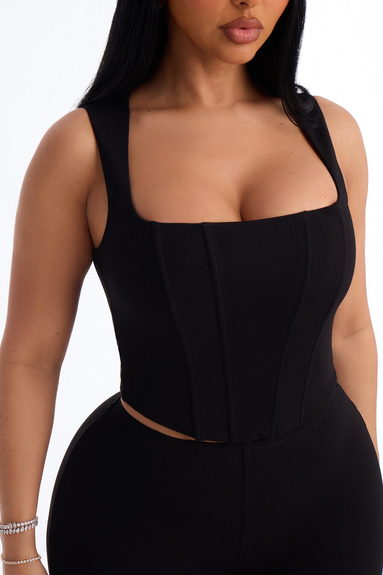 Sweet Talk Ponte Corset Capri Set - Black