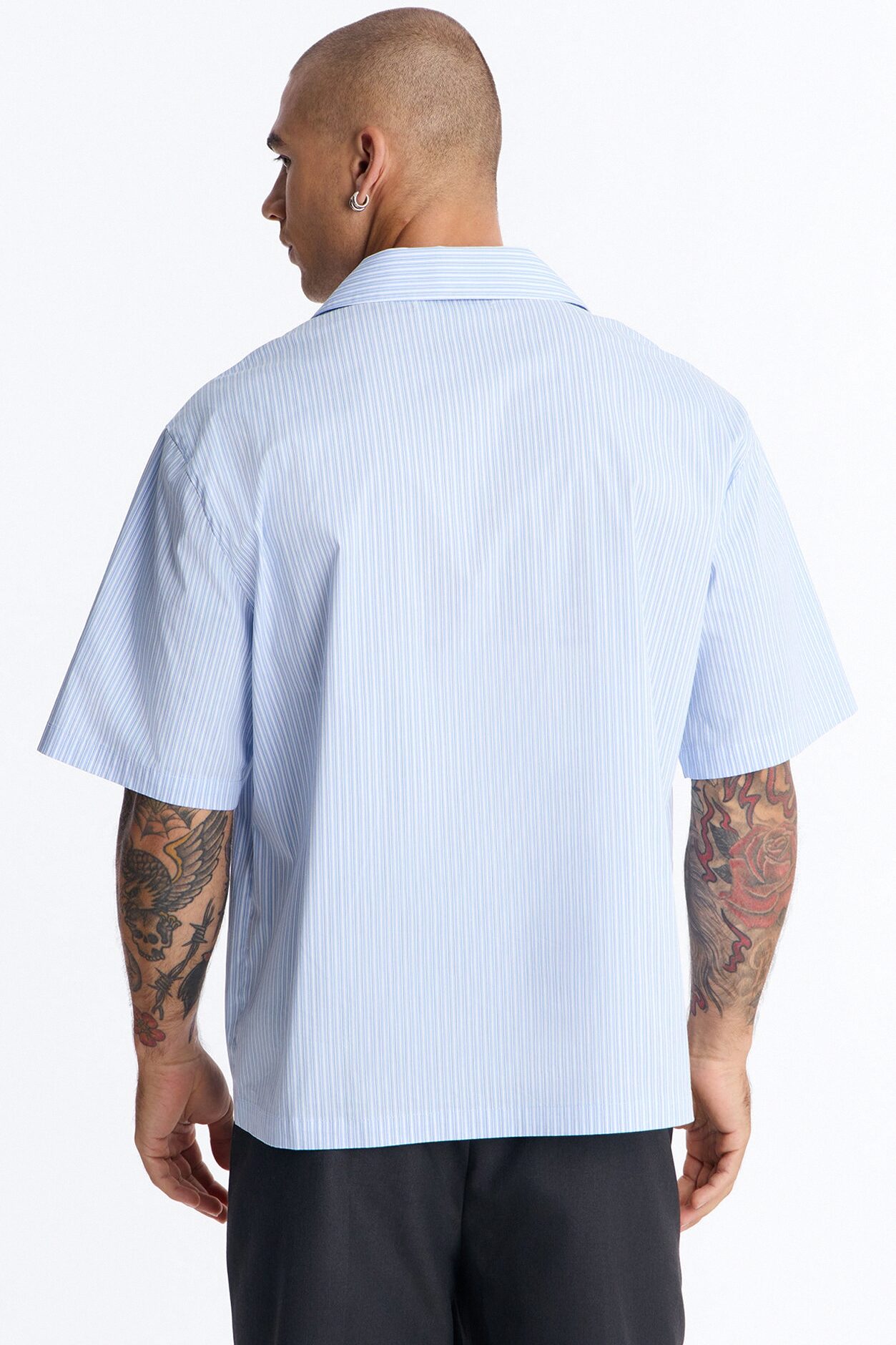 Relaxed Linear Breeze Blazer Shirt - Blue/combo