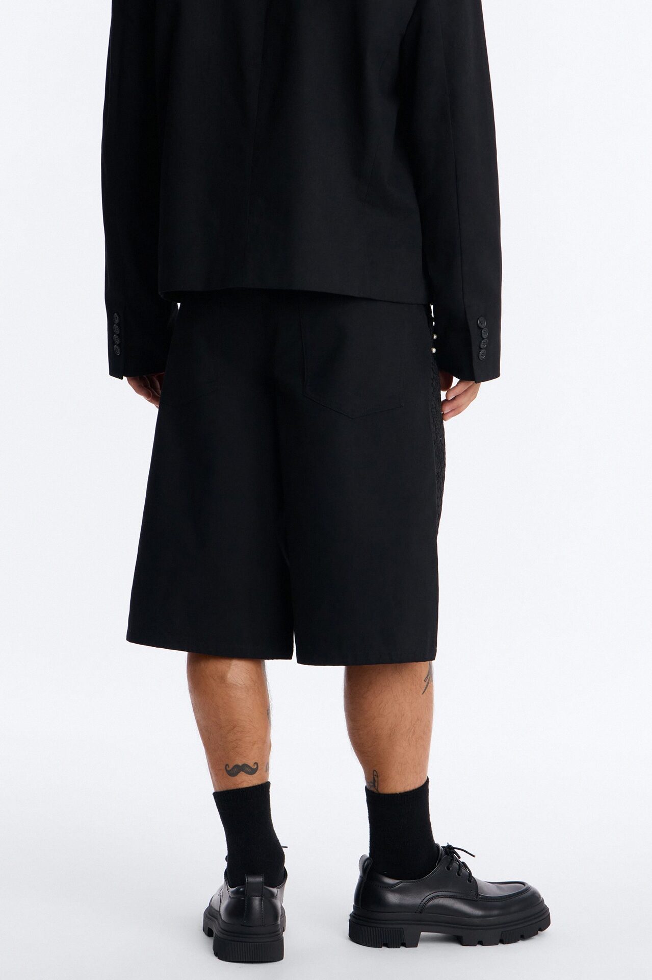 Baggy Lattice Luxe Pearl Short - Black