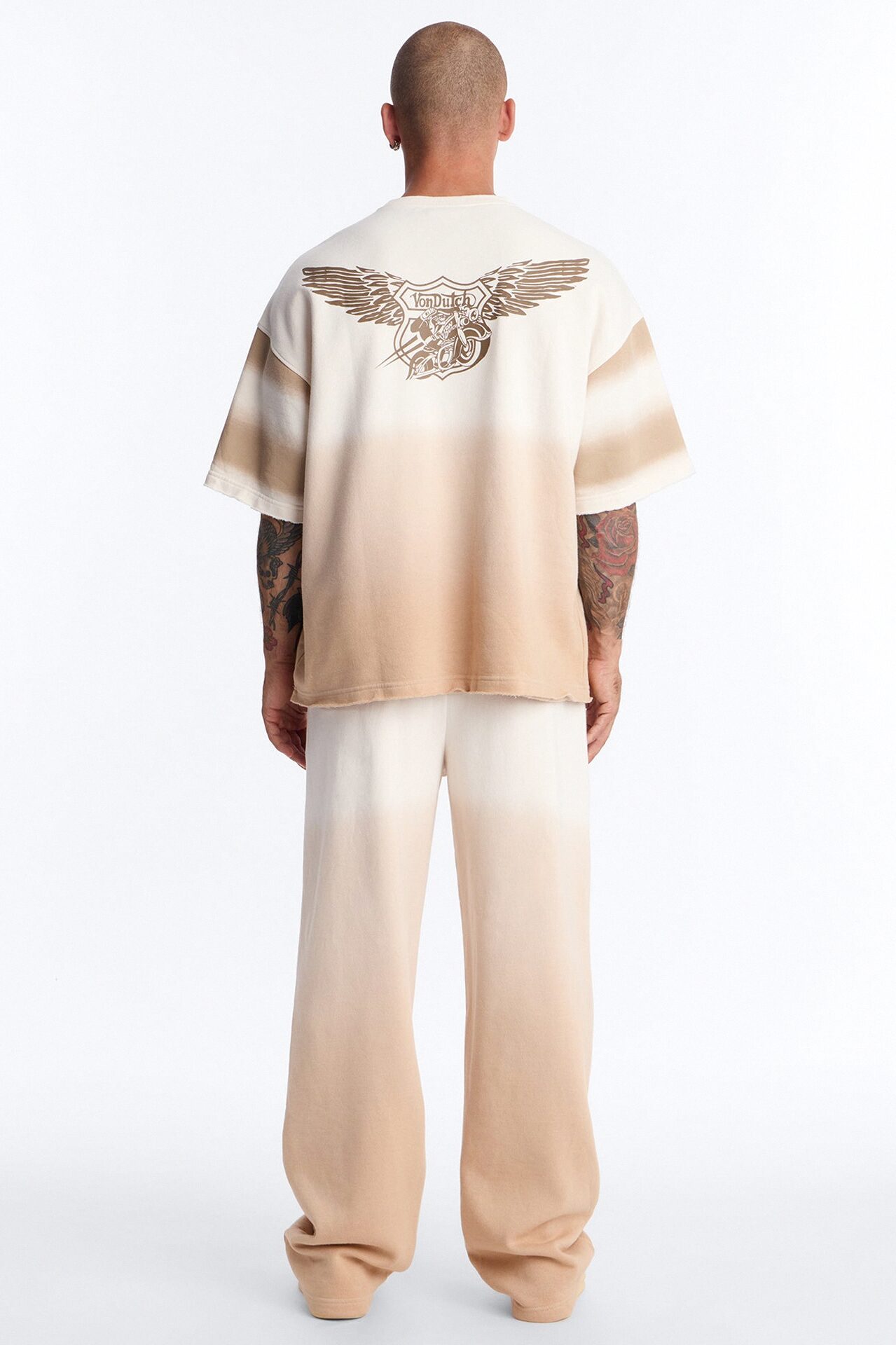 Von Dutch Faded Wide Leg Sweatpant - Cream