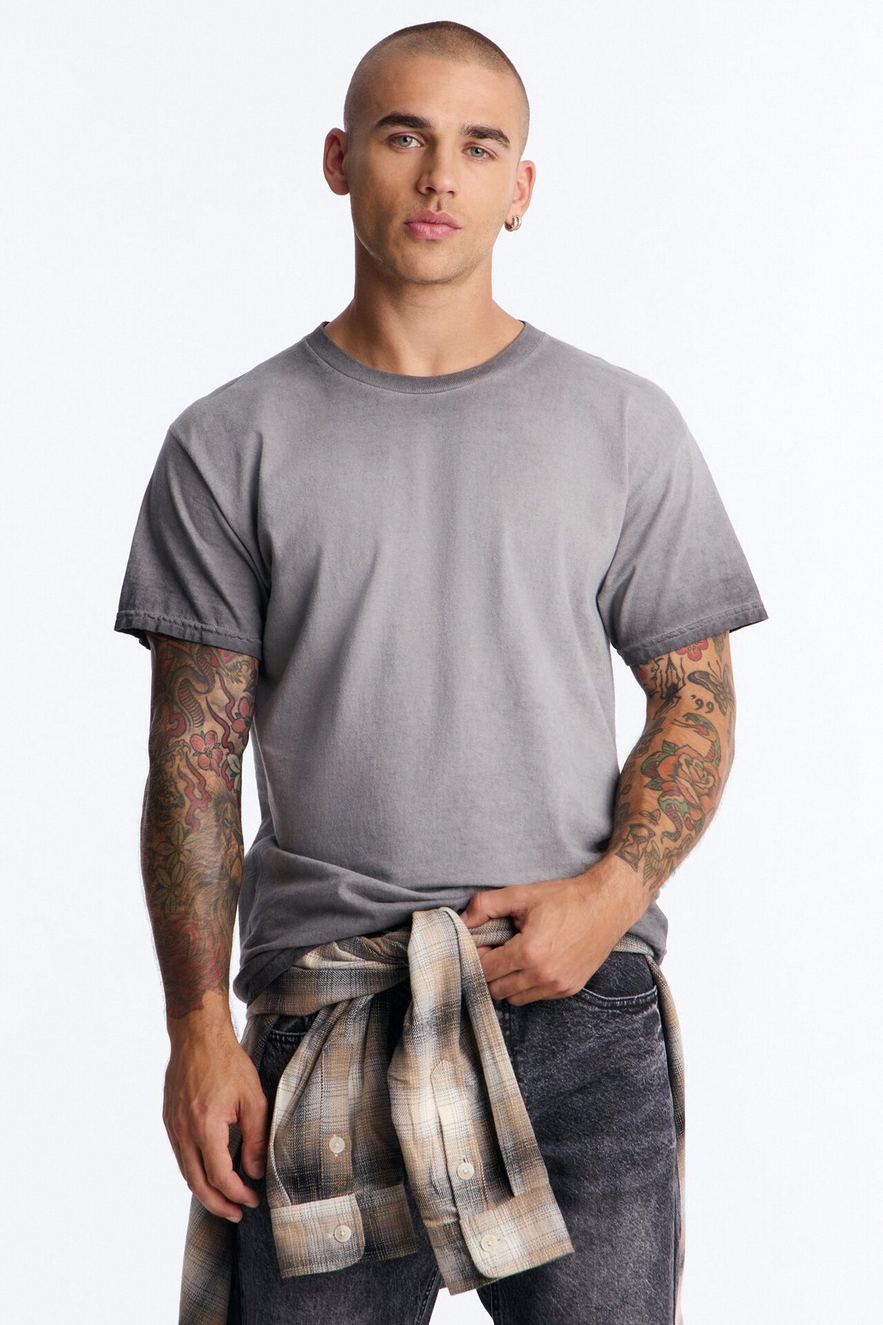 The Oil Wash Oversized Tee - Charcoal